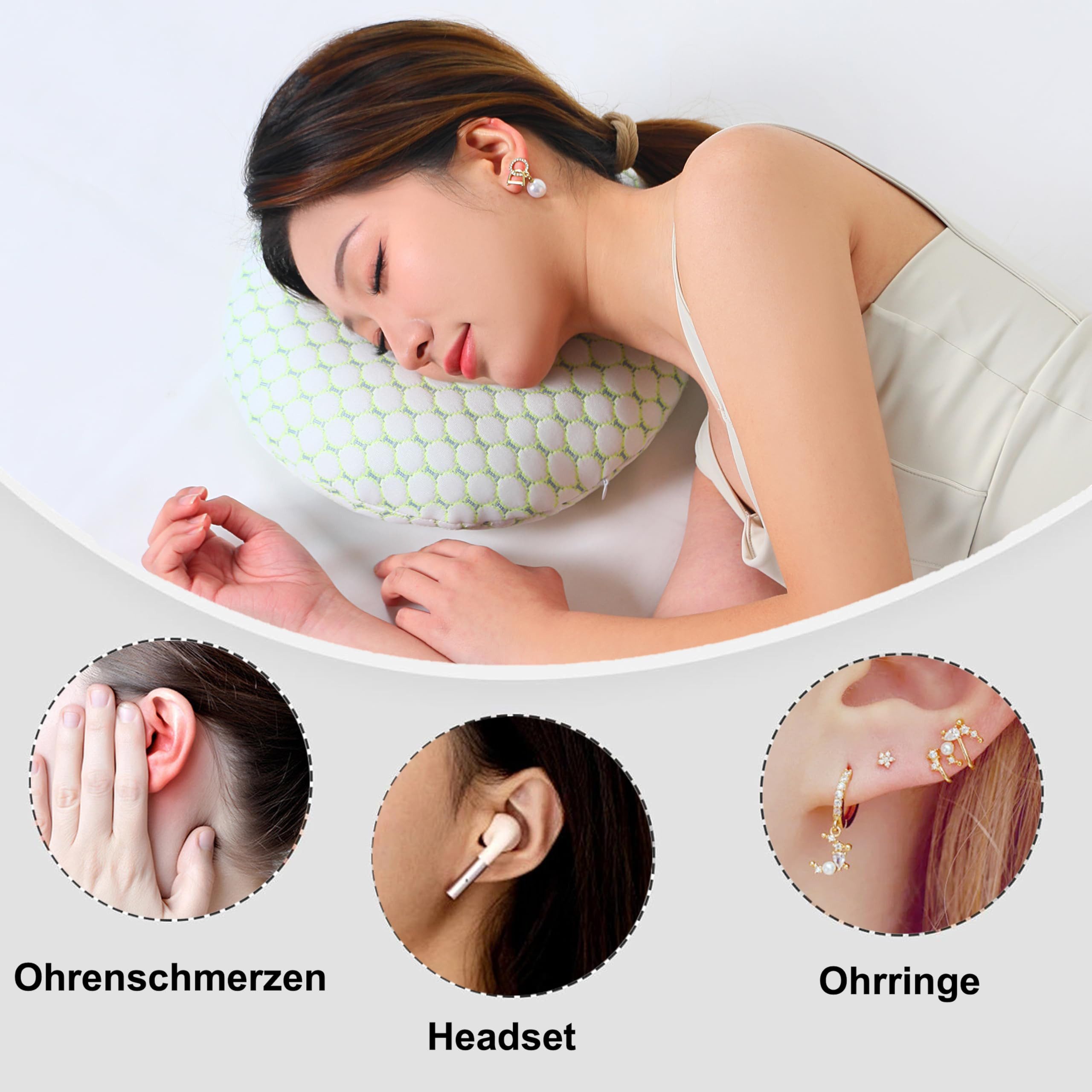 Coonoor Microfaserkissen Piercing Ohrloch-Kissen, Donut Kissen günstig online kaufen