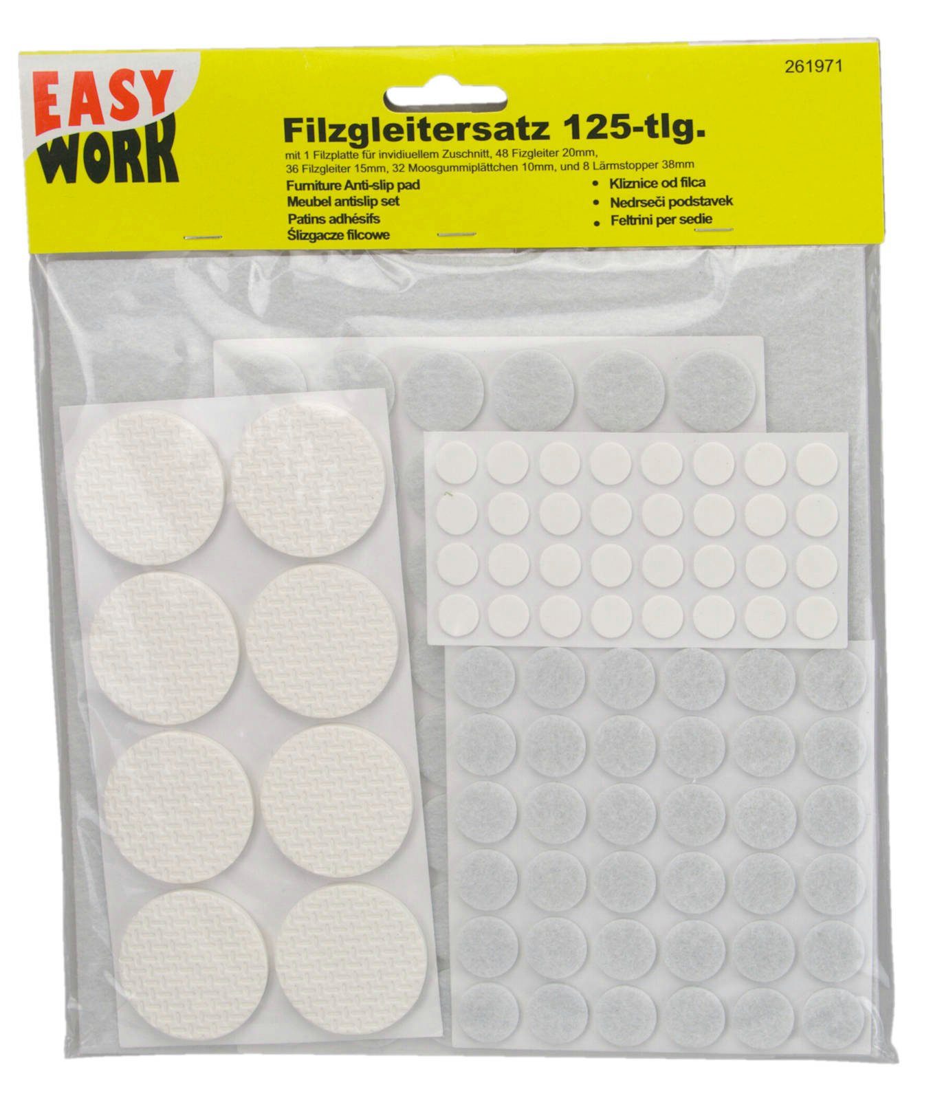 Easy Work Möbelfuß Filzgleiter Sortiment 125 teilig, (125-St)