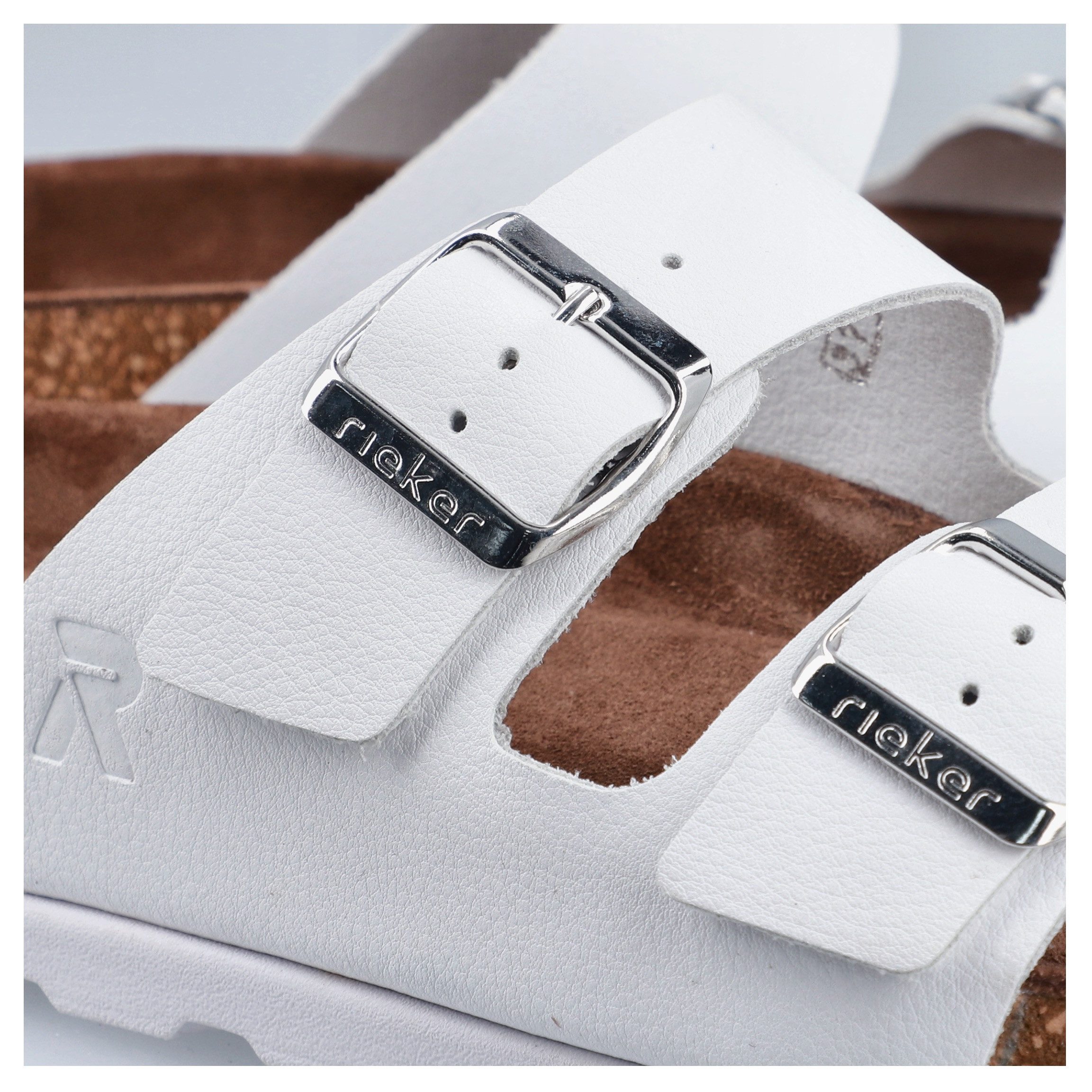 Rieker Pantolette Hausschuh, Sommerschuh, Strandschuh, Zweischnaller mit Softfußbett