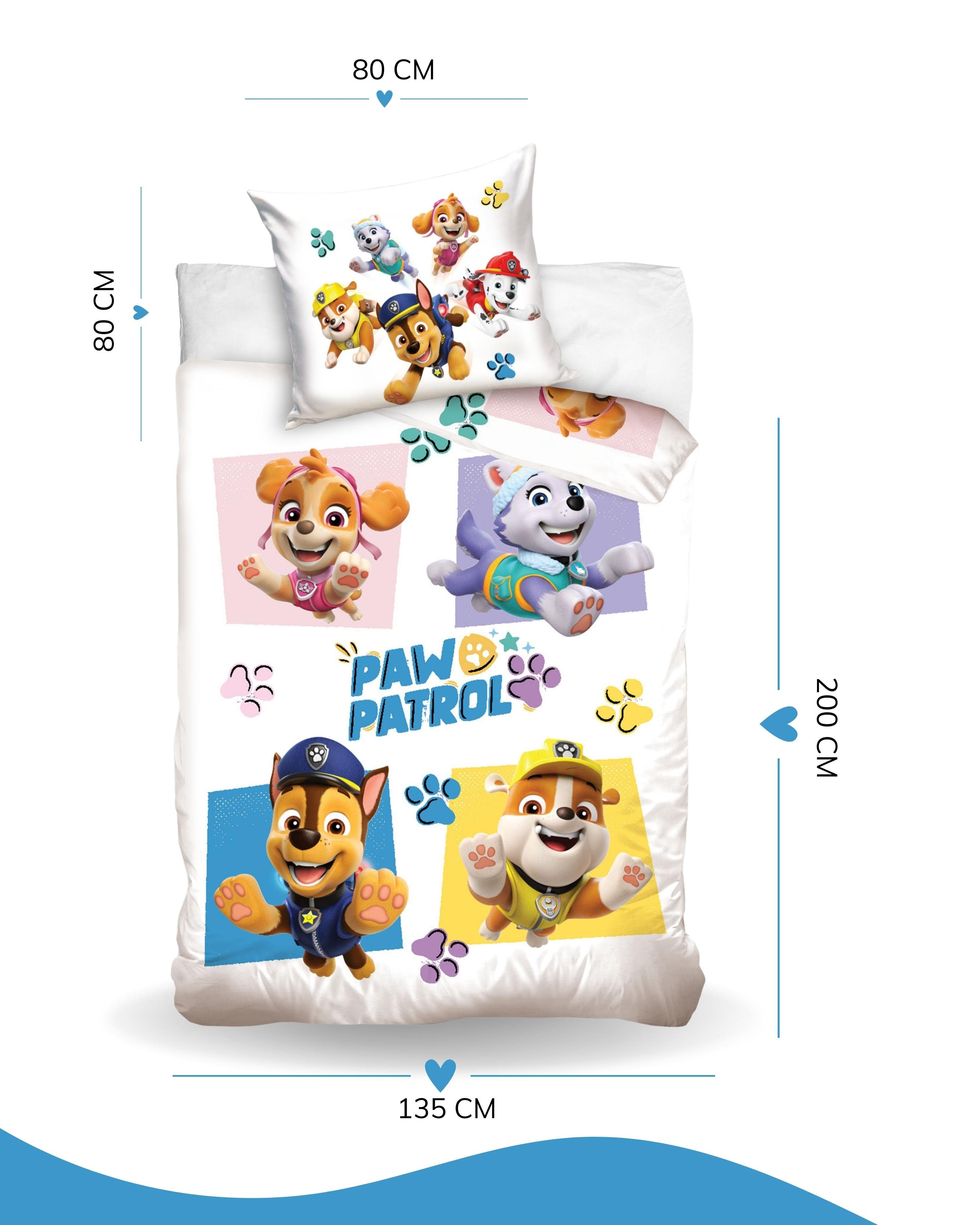 MTOnlinehandel Kinderbettwäsche Paw Patrol 135x200 + günstig online kaufen