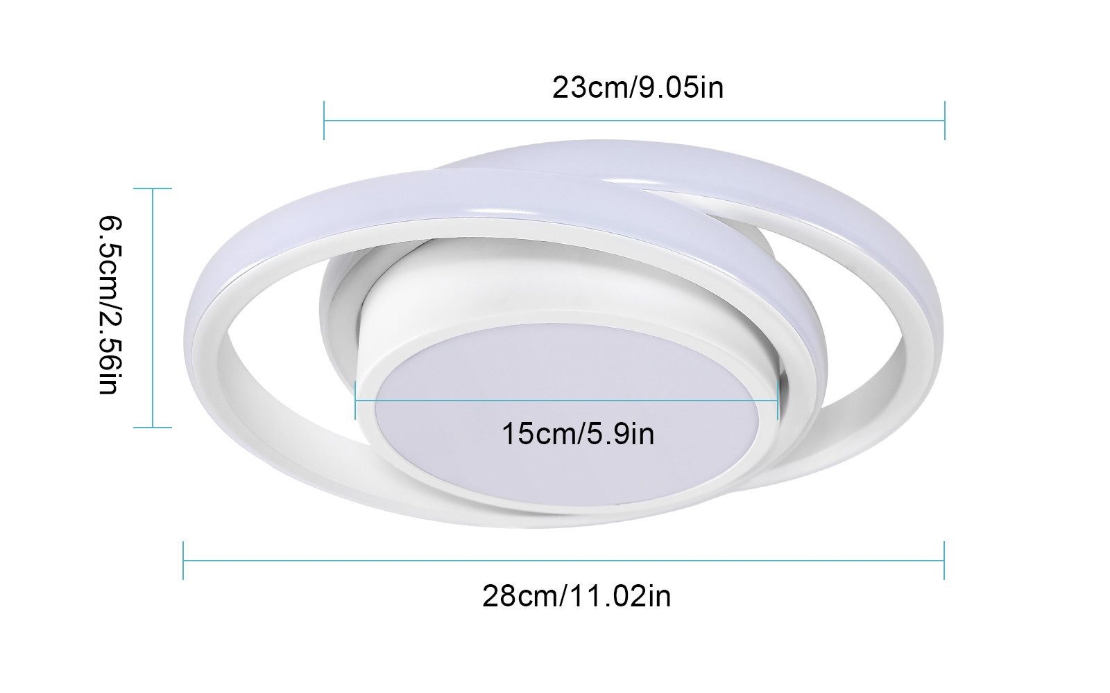 Goeco LED Deckenleuchte LED Aluminium Lampe, weiß doppelt rund, 32W, Farbte günstig online kaufen