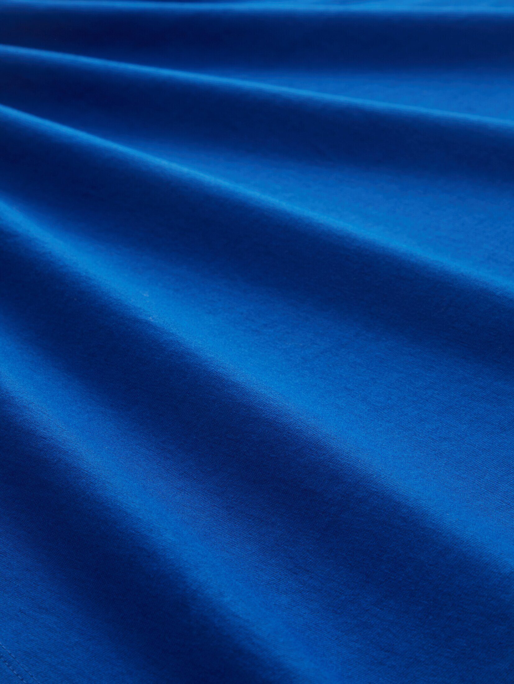 blue mit T-Shirt shiny TOM T-Shirt Denim TAILOR Bio-Baumwolle royal