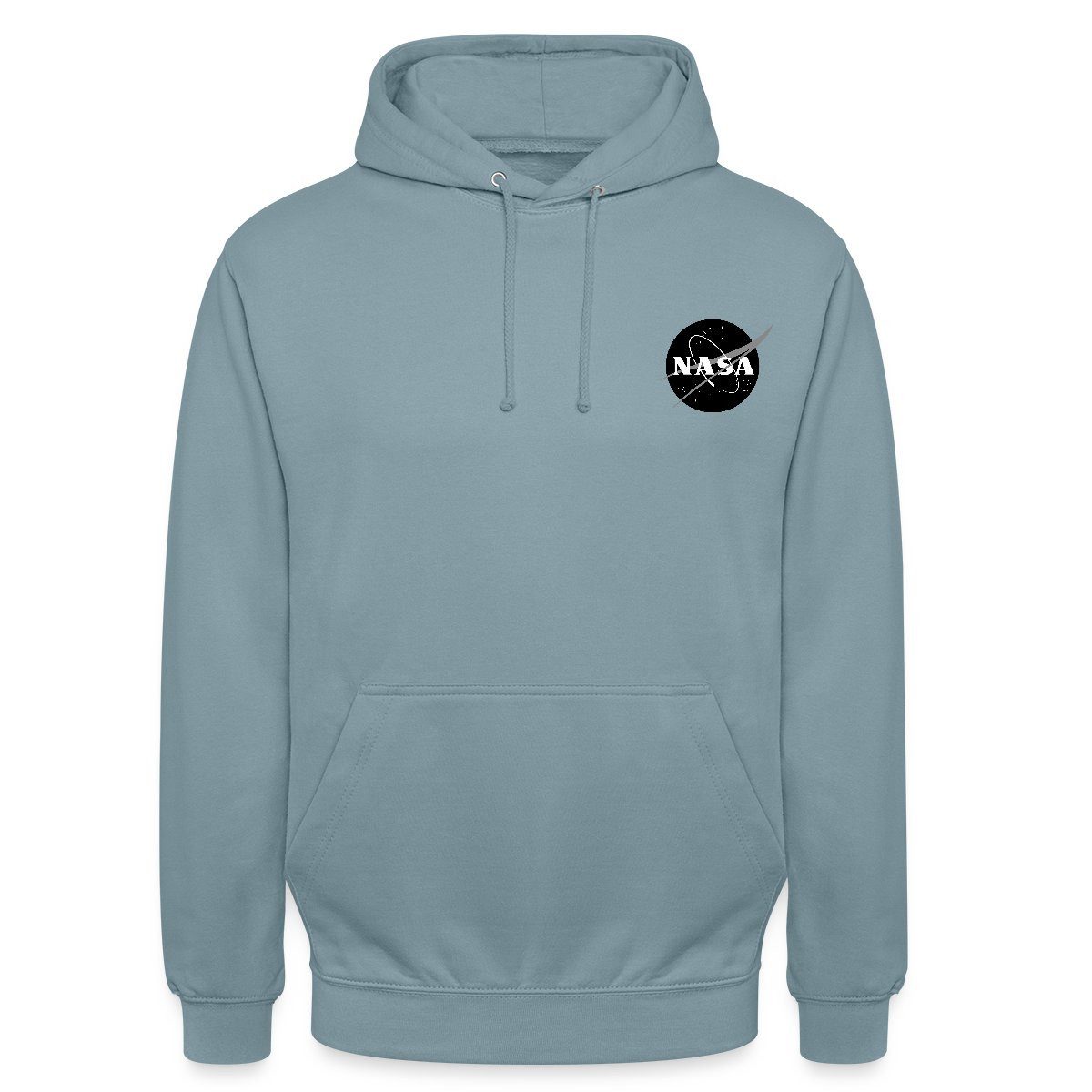 Hoodie NASA Klassisches Brustogo In Schwarz-Weiß Unisex Hoodie