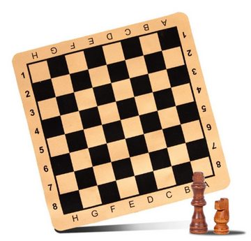 LENBEST Spielesammlung, Schach, tragbares pädagogisches Brettspiel aus Holz, Lederschachbrett
