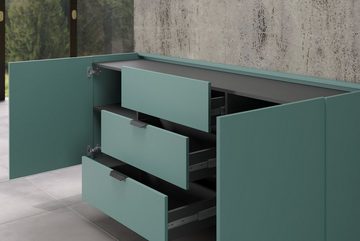 trendteam Sideboard Melton (Kommode in "Dust Blue", BxH ca. 180 x 82 cm), trendiges Design-Möbel