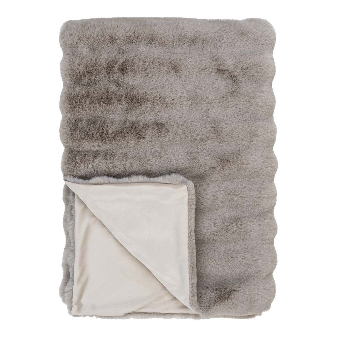 Plaid Galena Plaid 130x180cm imitiertes fell beige., House Nordic