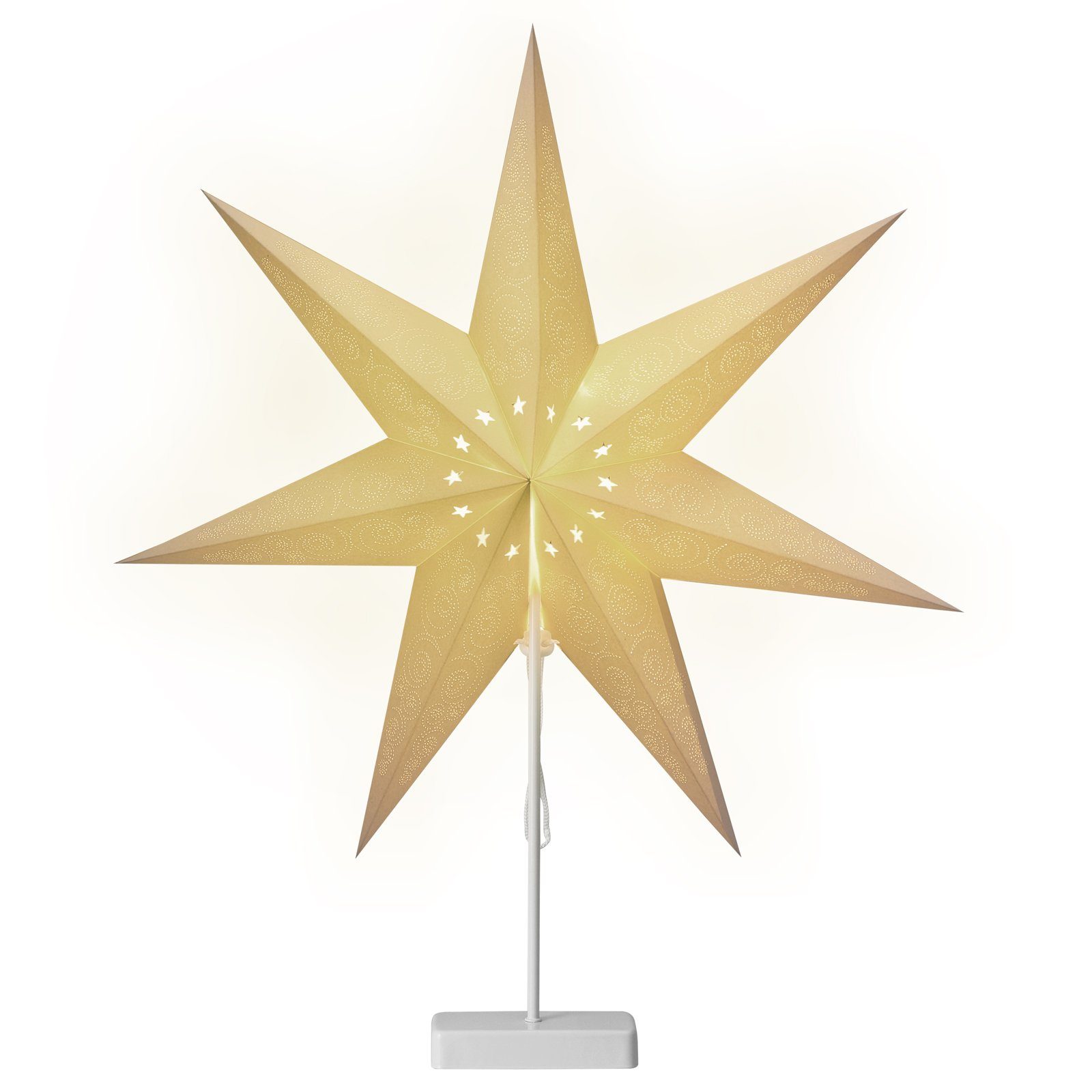 Casaria Dekostern, 1 St., LED Weihnachtsstern Kabellos 60cm mit Ständer Beleuchtet