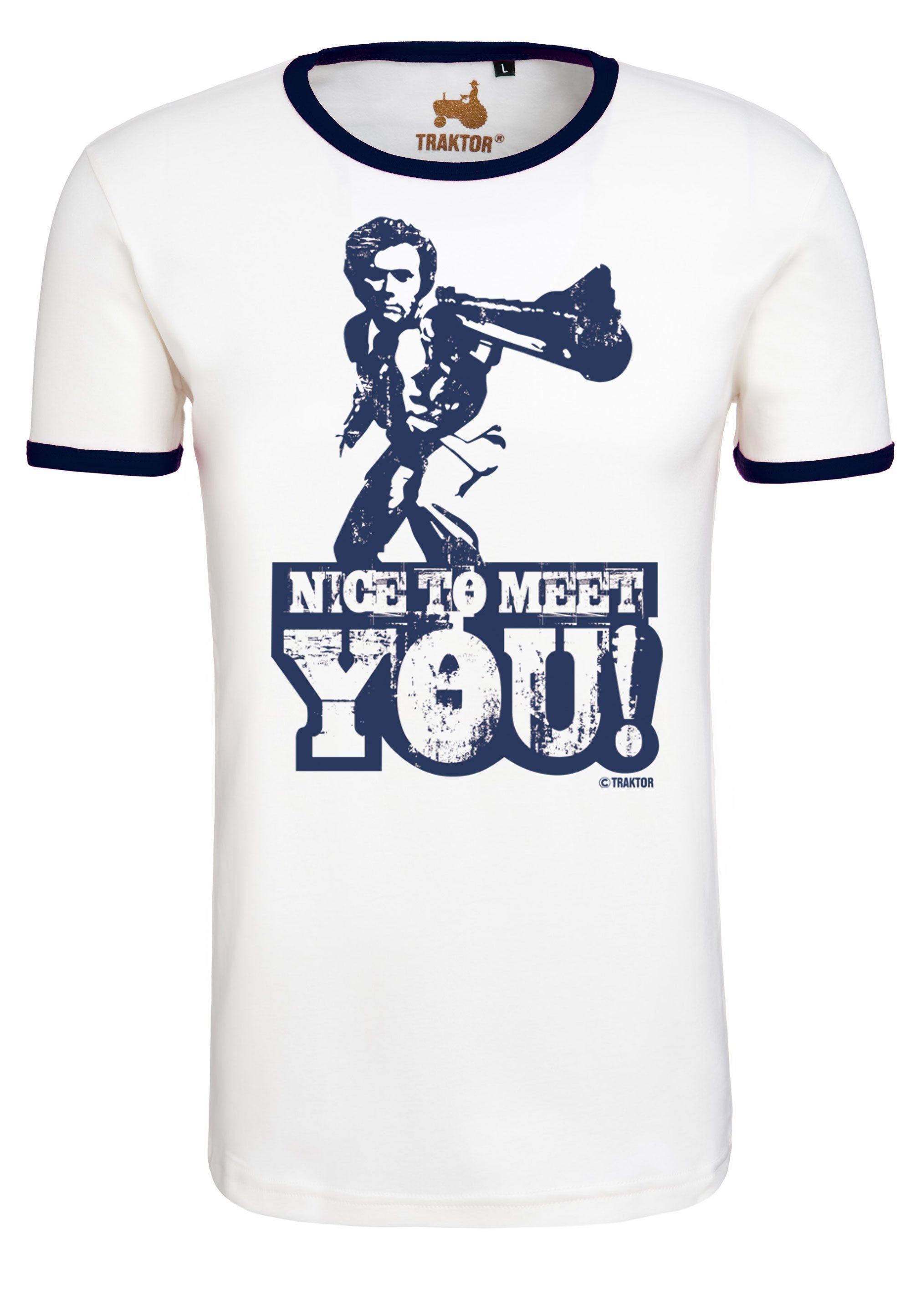 LOGOSHIRT T-Shirt To Harry – You coolem Nice Print Dirty weiß-blau mit Meet