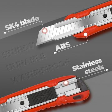 Mustbau Cuttermesser, Taschenmesser Klappmesser mit 20 zusätzlichen SK4 Klingen