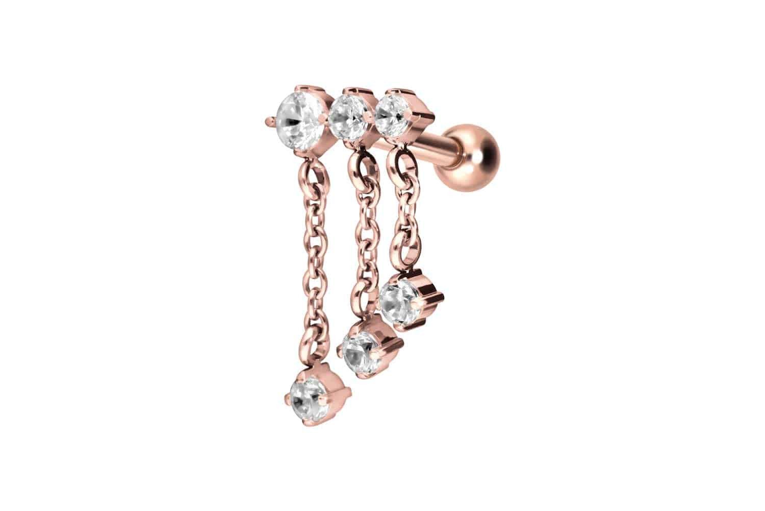 PIERCINGLINE Piercing-Set Titan Ohrpiercing WINDSPIEL (Mini-Barbells, 1-tlg)