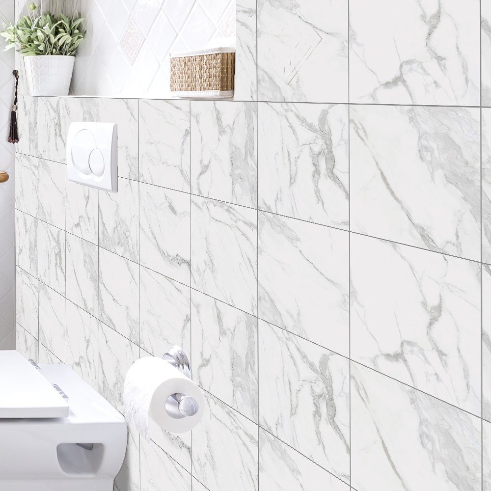 COOL-i ® Fliesenaufkleber, PVC Wasserfest,Selbstklebend,Hitzebeständig,Starke Klebefähigkeit