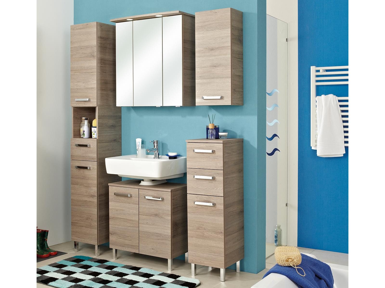 PELIPAL Badezimmer-Set 150 x 195,5 x 33 cm (B/H/T), (5-teilig, 5-St)