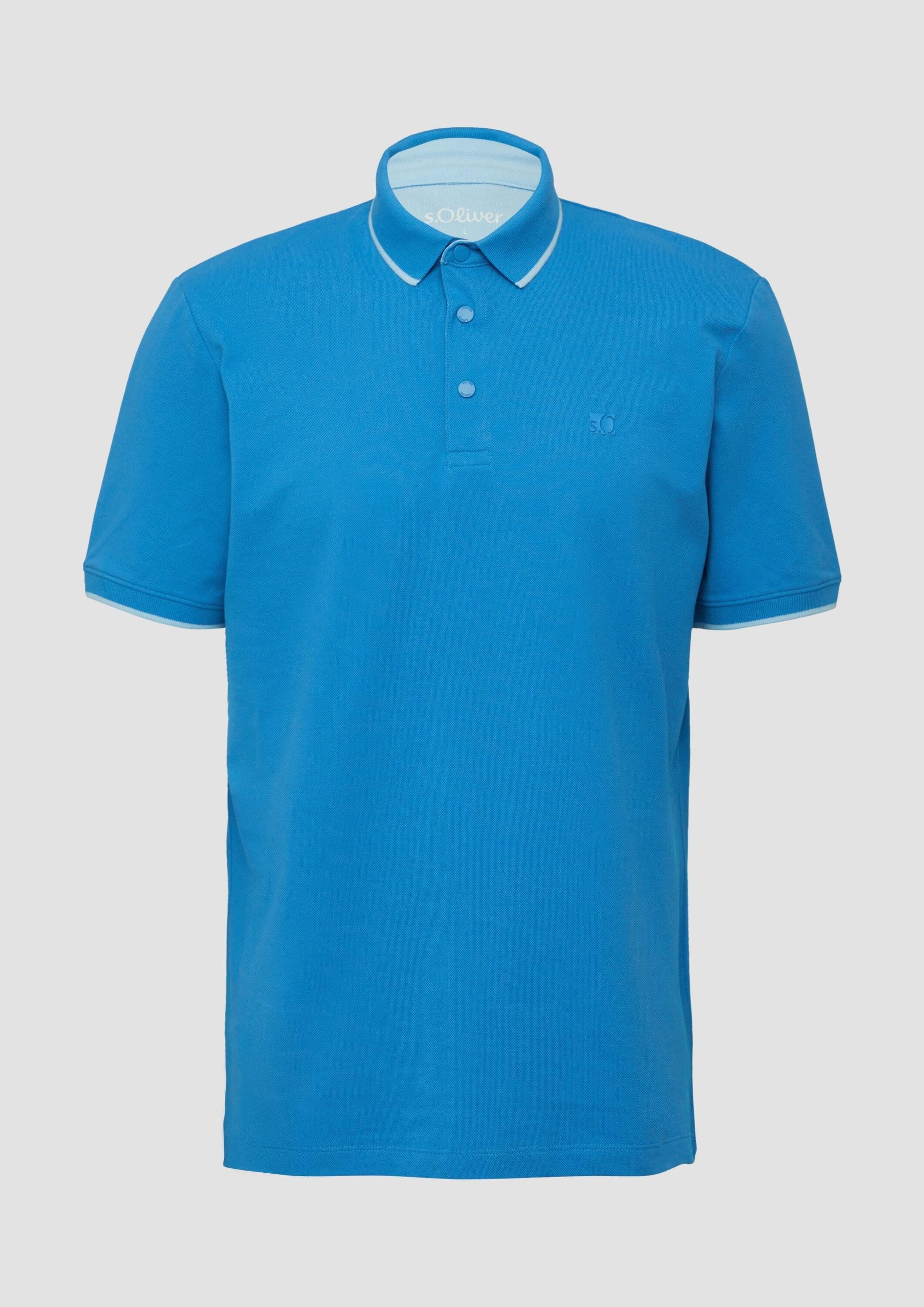 s.Oliver Kurzarmshirt Polo-Shirt Sportives Piqué-Poloshirt mit Kontrast-Details