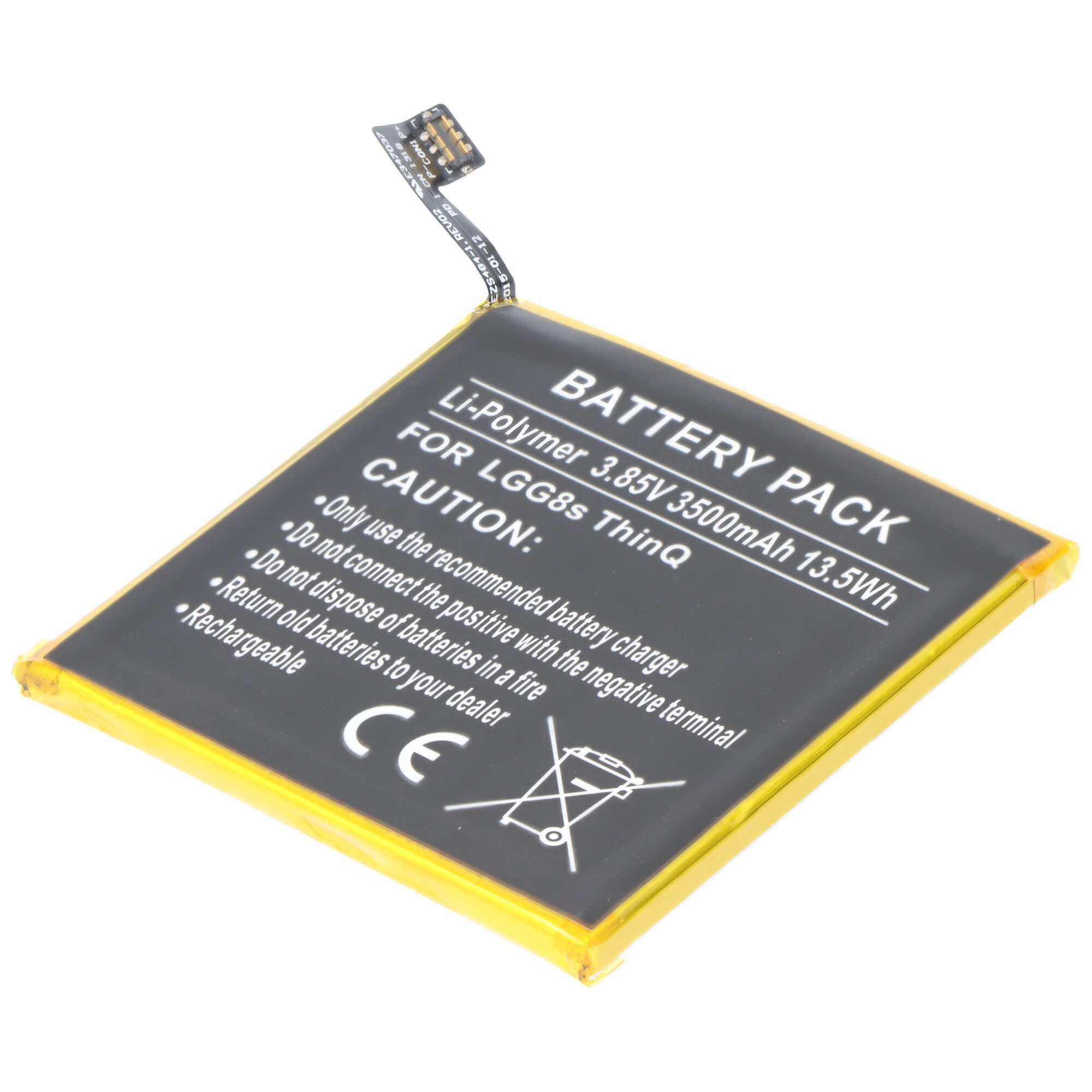 Akku passend für LG G8s ThinQ, Li-Polymer, 3,85V, 3500mAh, 13,5Wh Akku