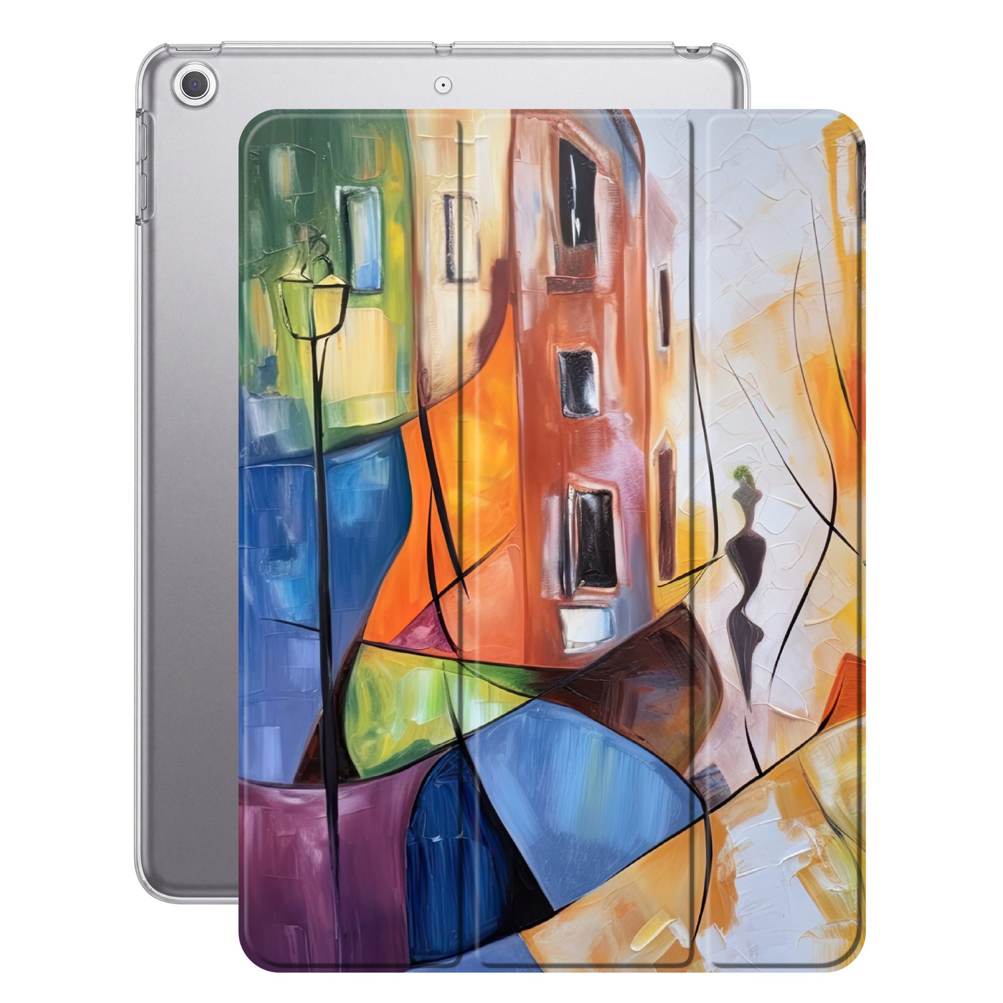OnlyWow Tablet-Hülle Apple iPad Air 2 Abstrakt - Kunst - Malerei - Farben, Klapphülle, Dünn, Magnetisch, Design