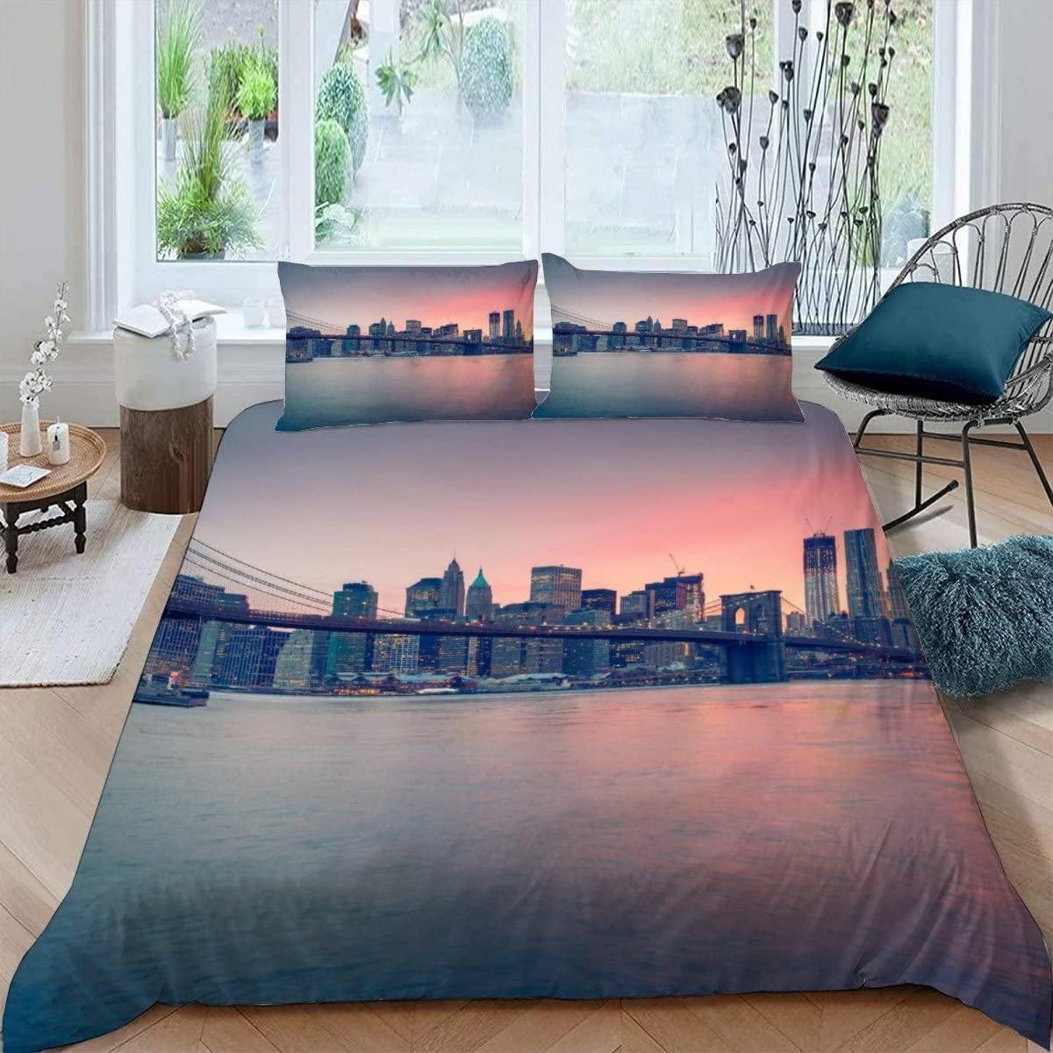 LuxusKollektion Jugendbettwäsche Bettwäsche Set 155x220 Mikrofaser Brooklyn