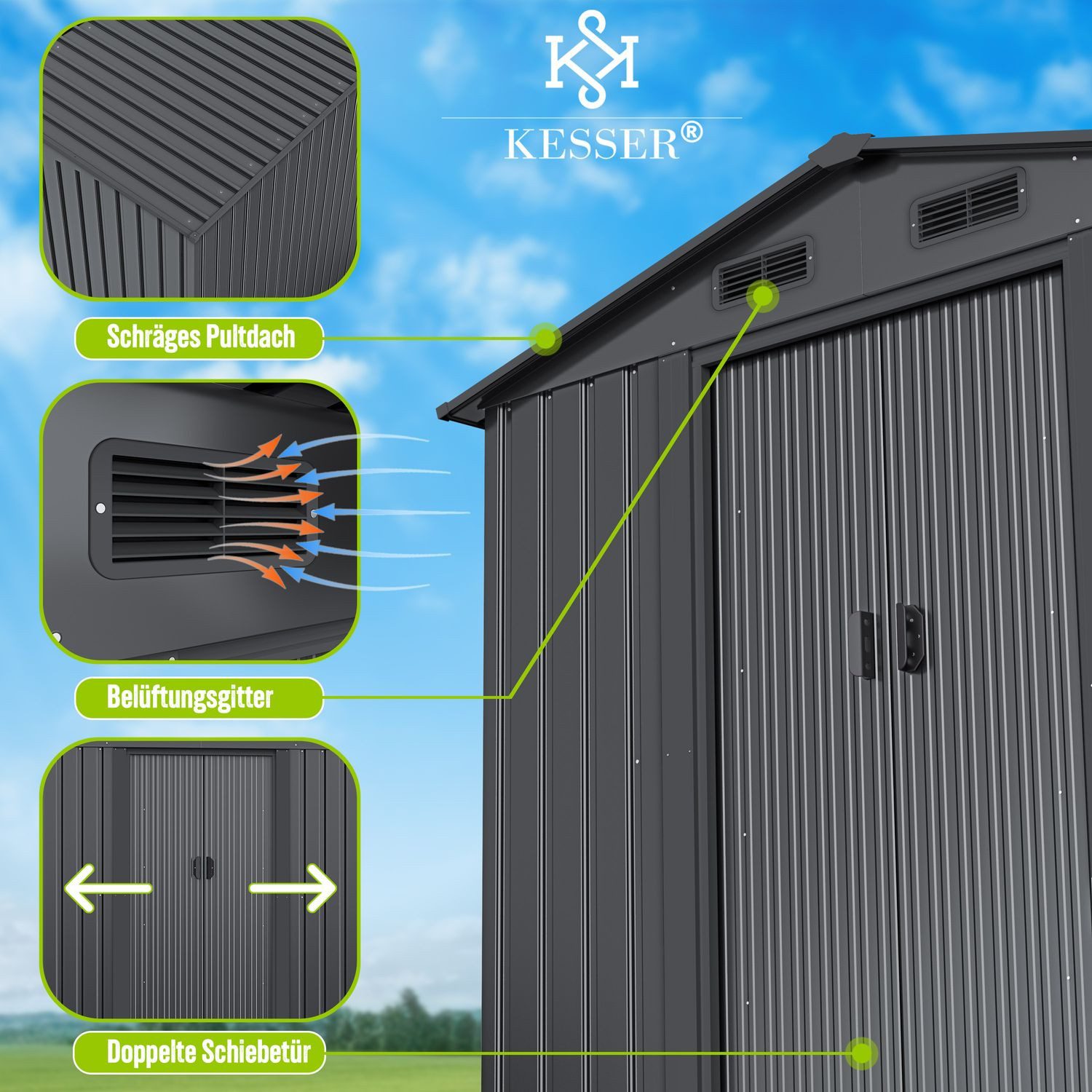 KESSER Gartenhaus, BxT: 132x132 cm, XL günstig online kaufen