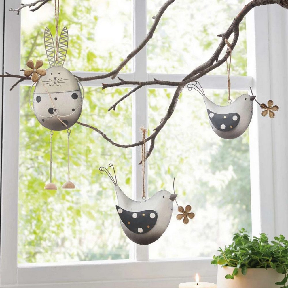 Home-trends24.de Dekohänger Hase Blume Vogel Dekohänger Osterdeko Strauchdeko Zweig Frühlingsdeko