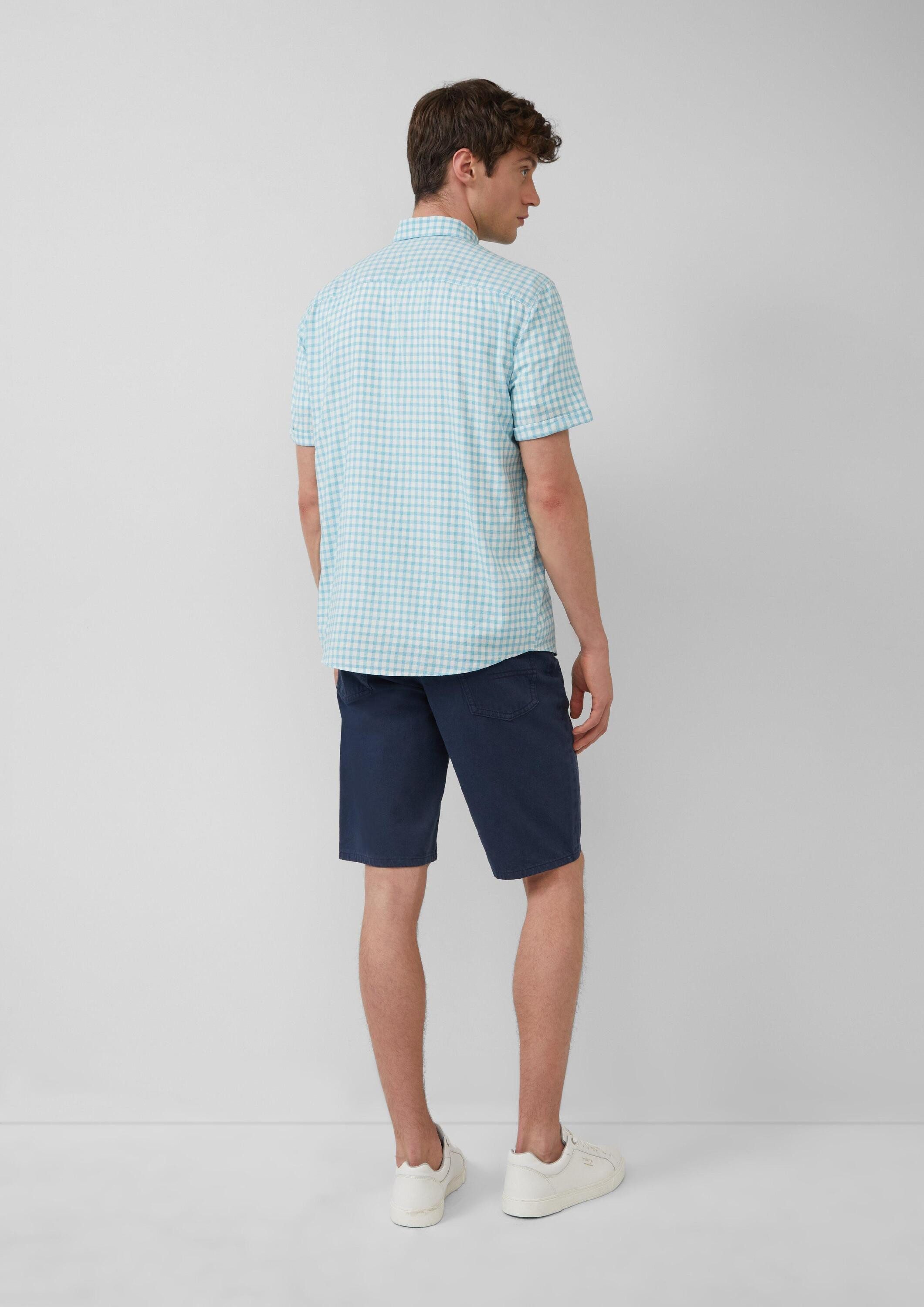 s.Oliver Kurzarmhemd Hemd Regular Fit: Kariertes Kurzarmhemds aus Viskosemix
