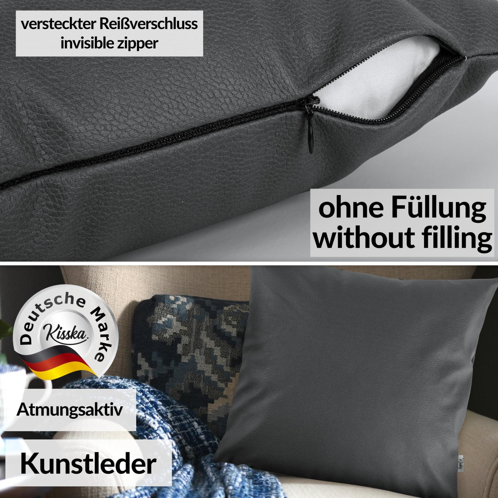 Kisska Dekokissen Kissenhülle KUMO atmungsaktive Kunstleder Kissenbezug Zie günstig online kaufen