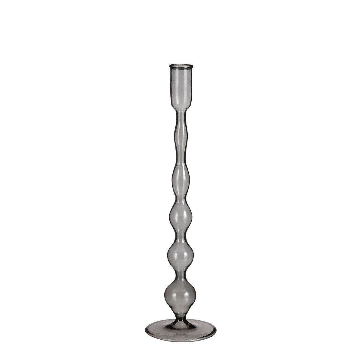 Mica Decorations Kerzenhalter Mica Decorations Trent Kerzenstaender Glas d.grau - h33xd9cm