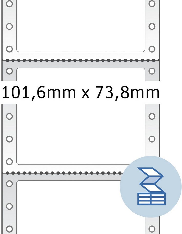 Thumbnail - HERMA Etikettenrolle Computeretiketten endlos 101,6x73,8mm 1-bahnig perforiert VE=2000 Stüc