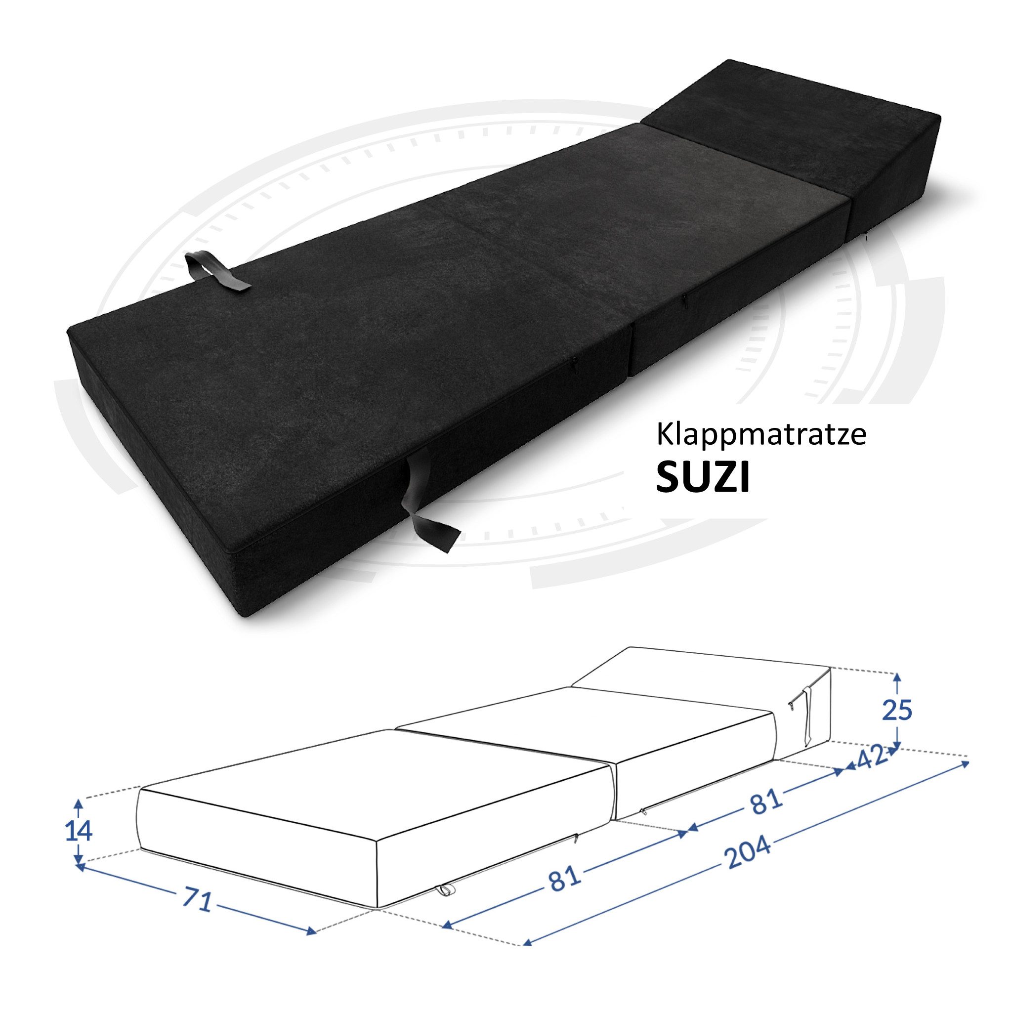 Klappmatratze Suzi, FDM, 14 cm hoch, (1)