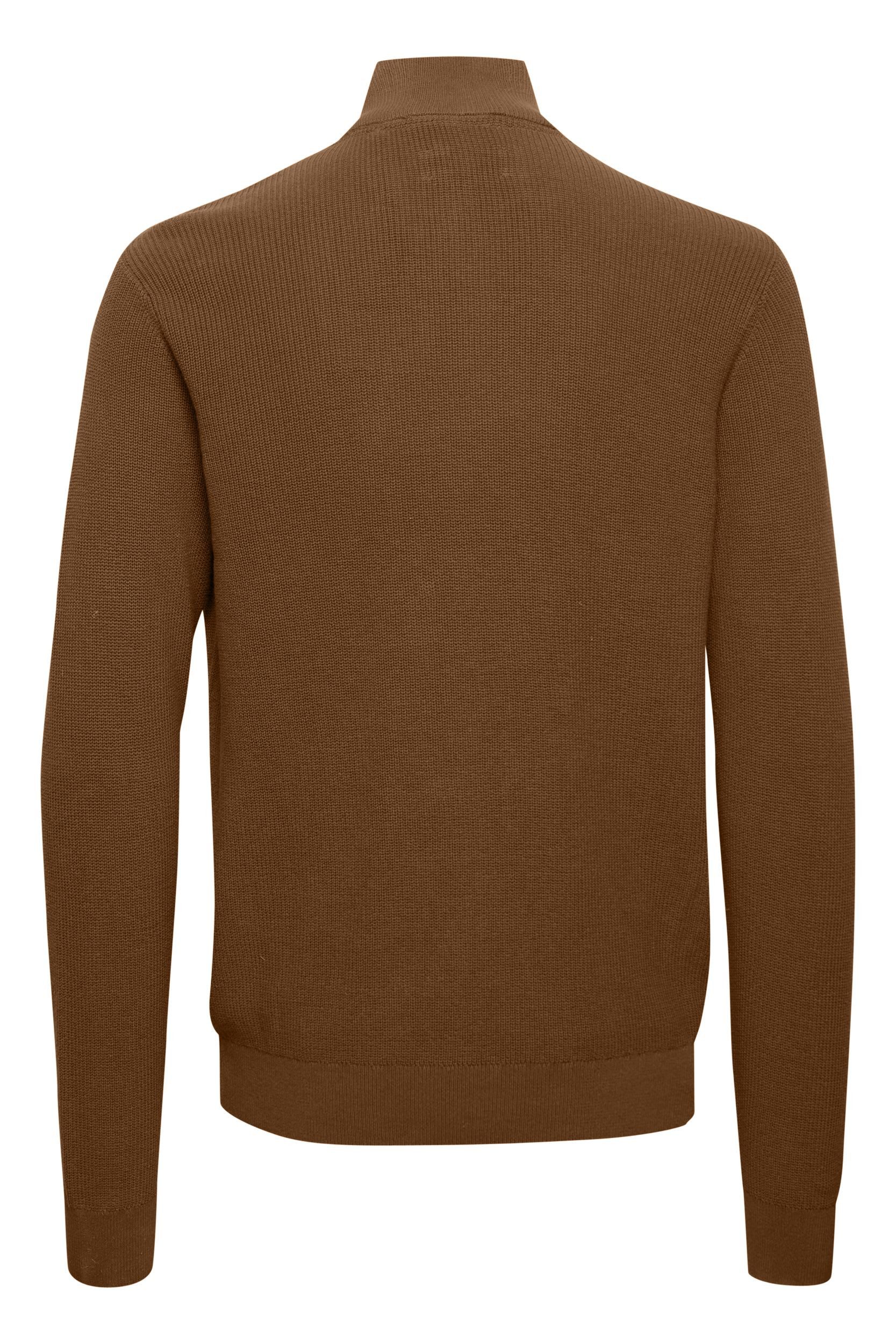 Blend Strickpullover Warmer Strickpullover mit halbem Reißverschluss BHCodford für Baumwolle Regular Fit Rundhals unifarben wärmend