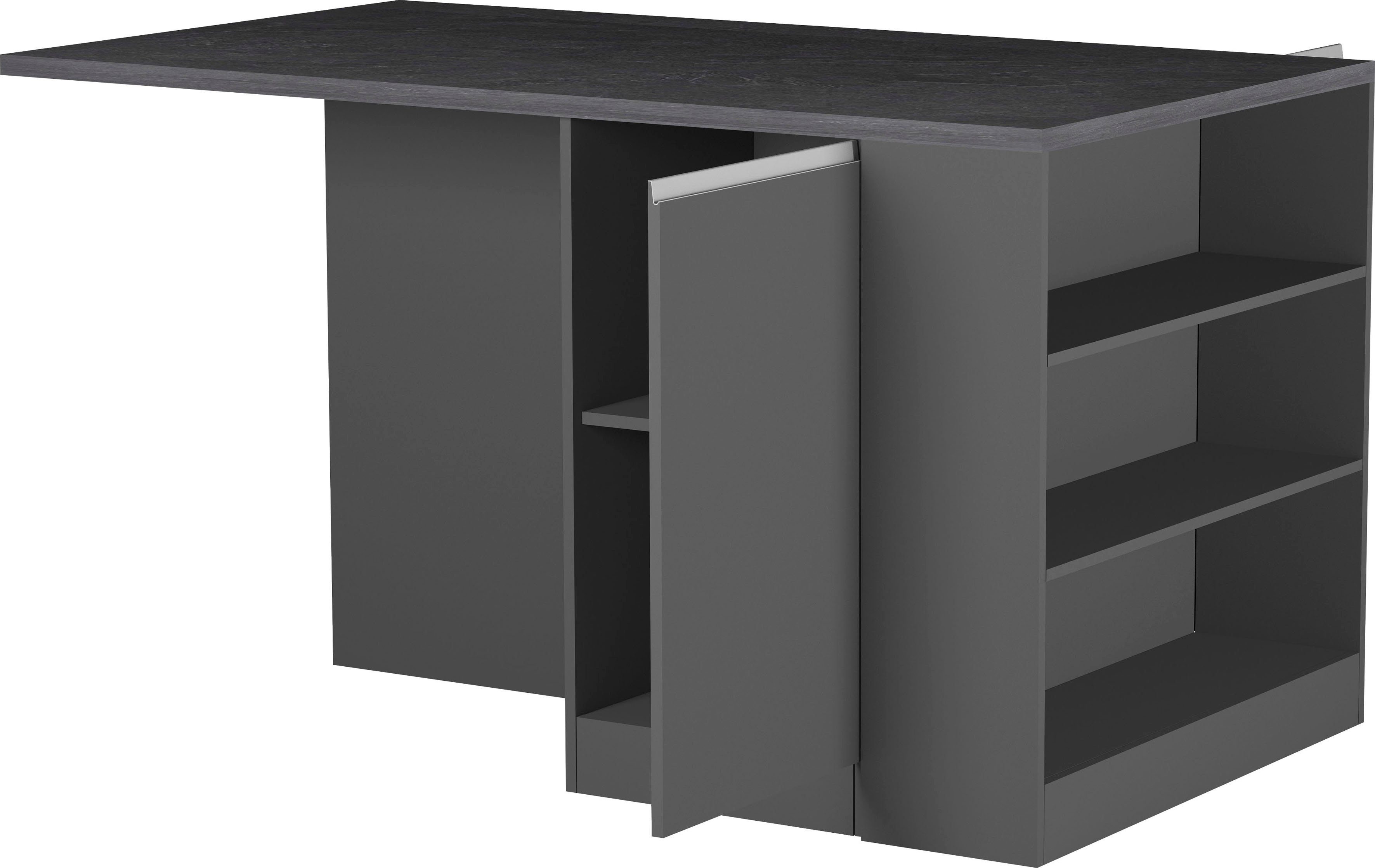 KOCHSTATION Kücheninsel KS-Sole, Breite 160 cm, 2 Türen, 4 offene Fächer günstig online kaufen