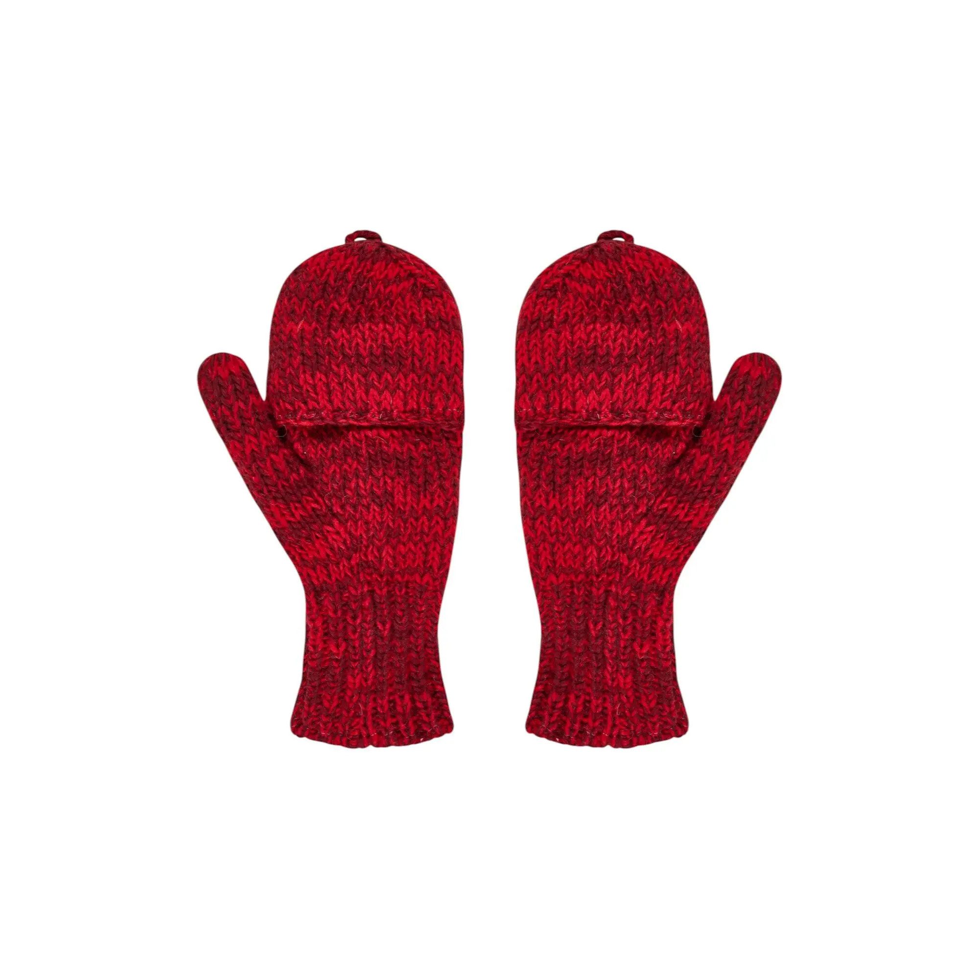 THC Natural Line Strickhandschuhe THC Klapphandschuhe 715 rot (1-St., 1 Paar) abklappbare Fingerspitzen