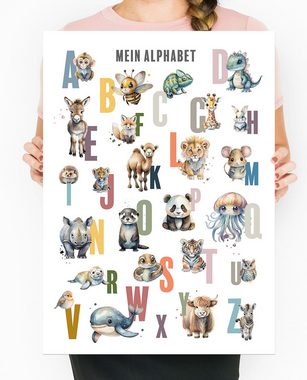 artissimo Poster artissimo Kinder-Poster 50x70cm Kinderzimmer Tiere Buchstaben ABC, XXL Lern-Poster: Mein Alphabet - deutsch
