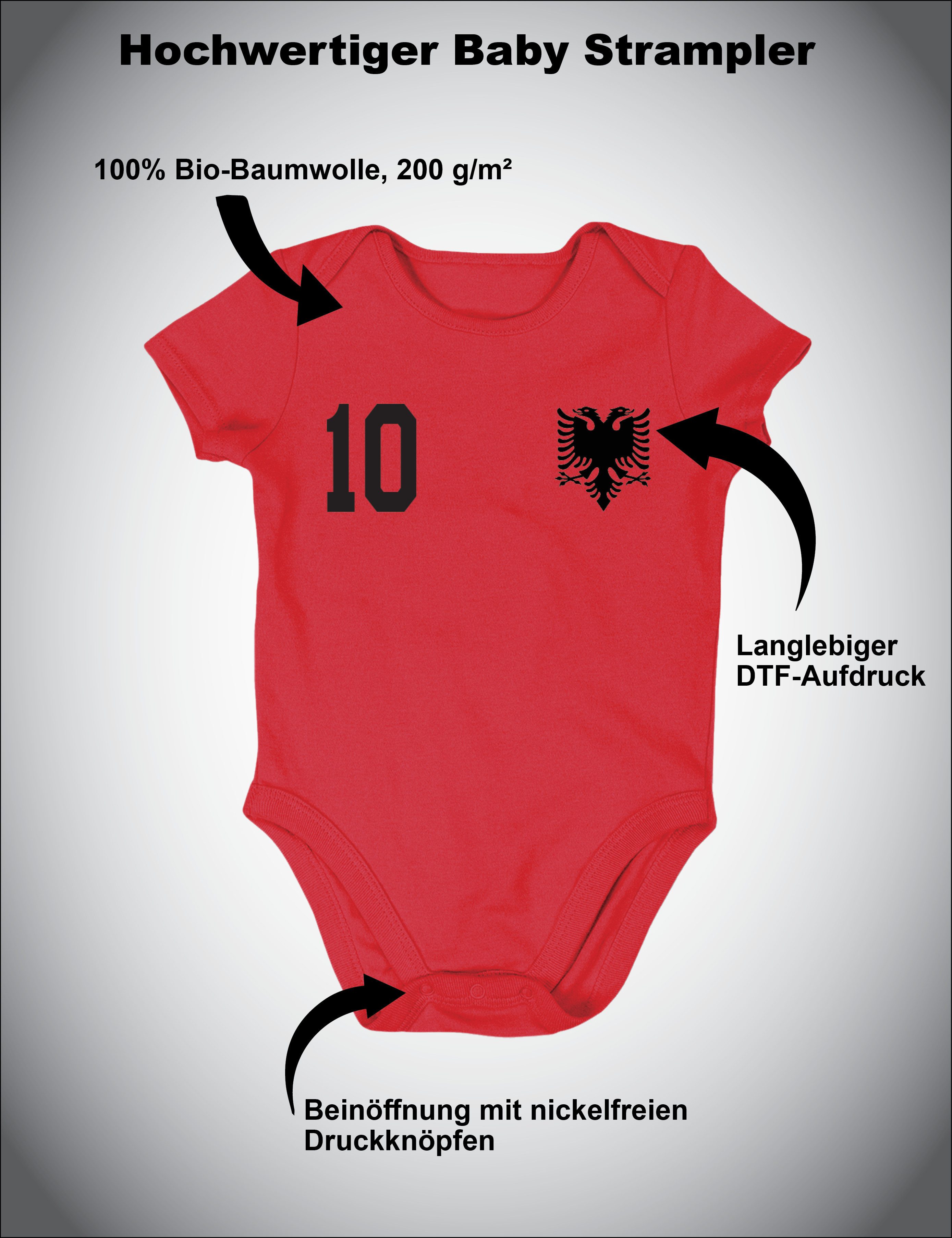 Youth Designz Kurzarmbody "Albania" Adler Fußball Kinder Baby Body Strampler Geschenk Statement mit modischen Aufdruck für Jungen und Mädchen
