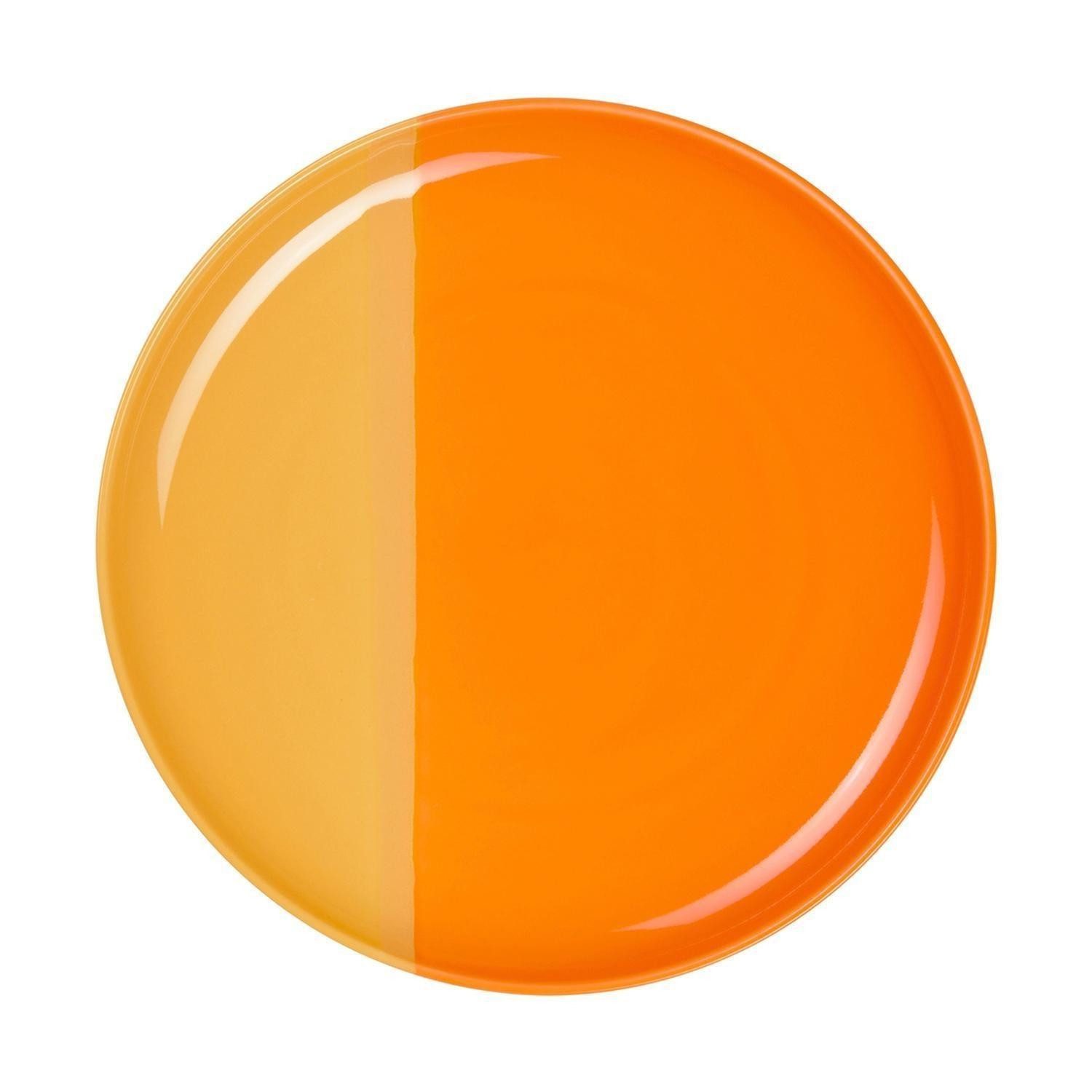 ASA SELECTION Dessertteller Frühstücksteller JOY, Ø 22 cm, Orange, Gelb, (1 St), aus Porzellan
