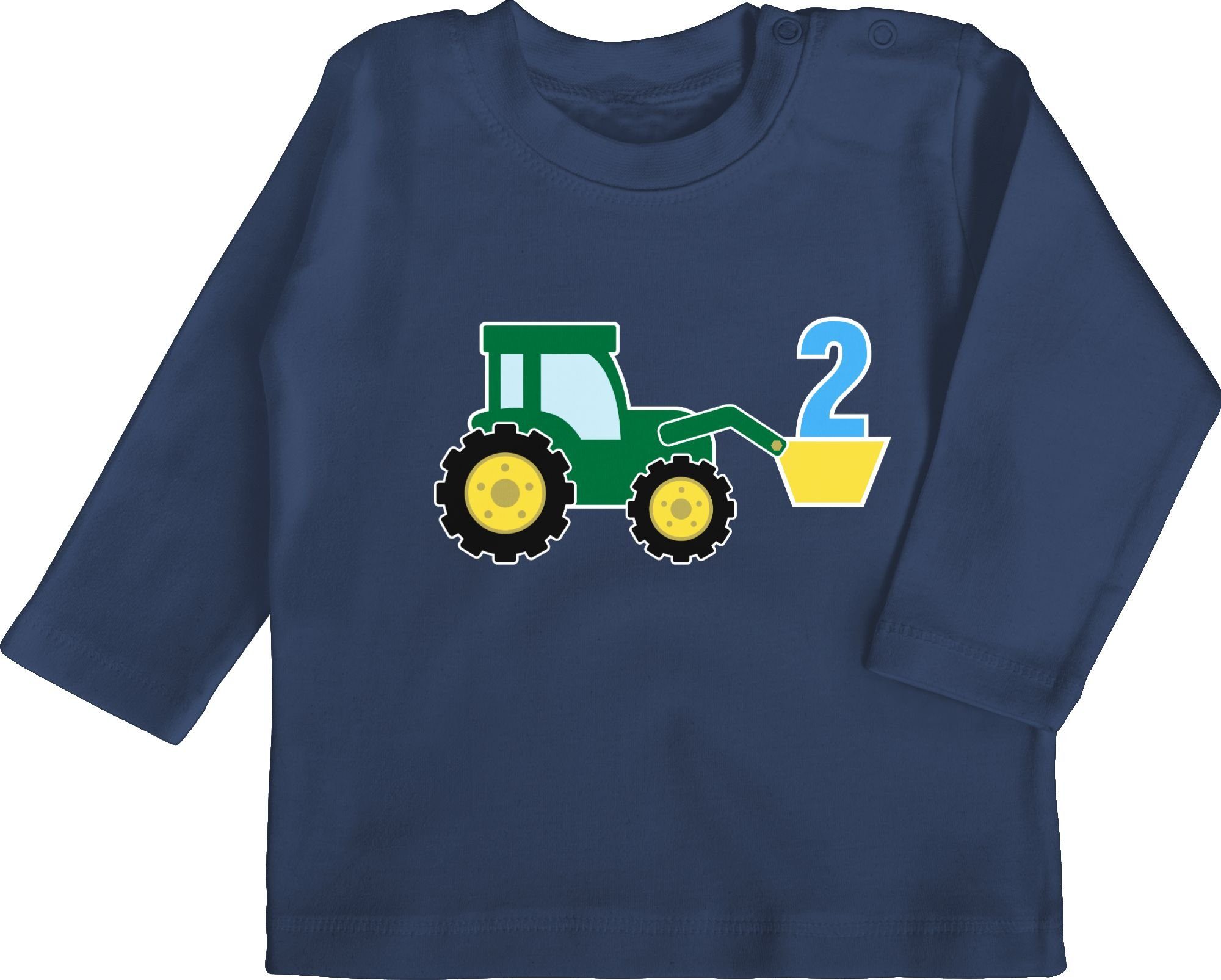 Shirtracer T-Shirt Traktor Zweiter 2. Geburtstag 1 Navy Blau