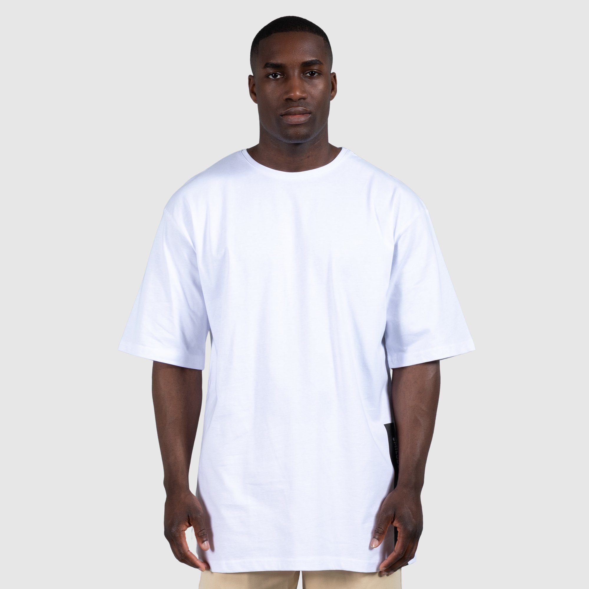 Smilodox T-Shirt John Oversize, 100% Baumwolle Weiß