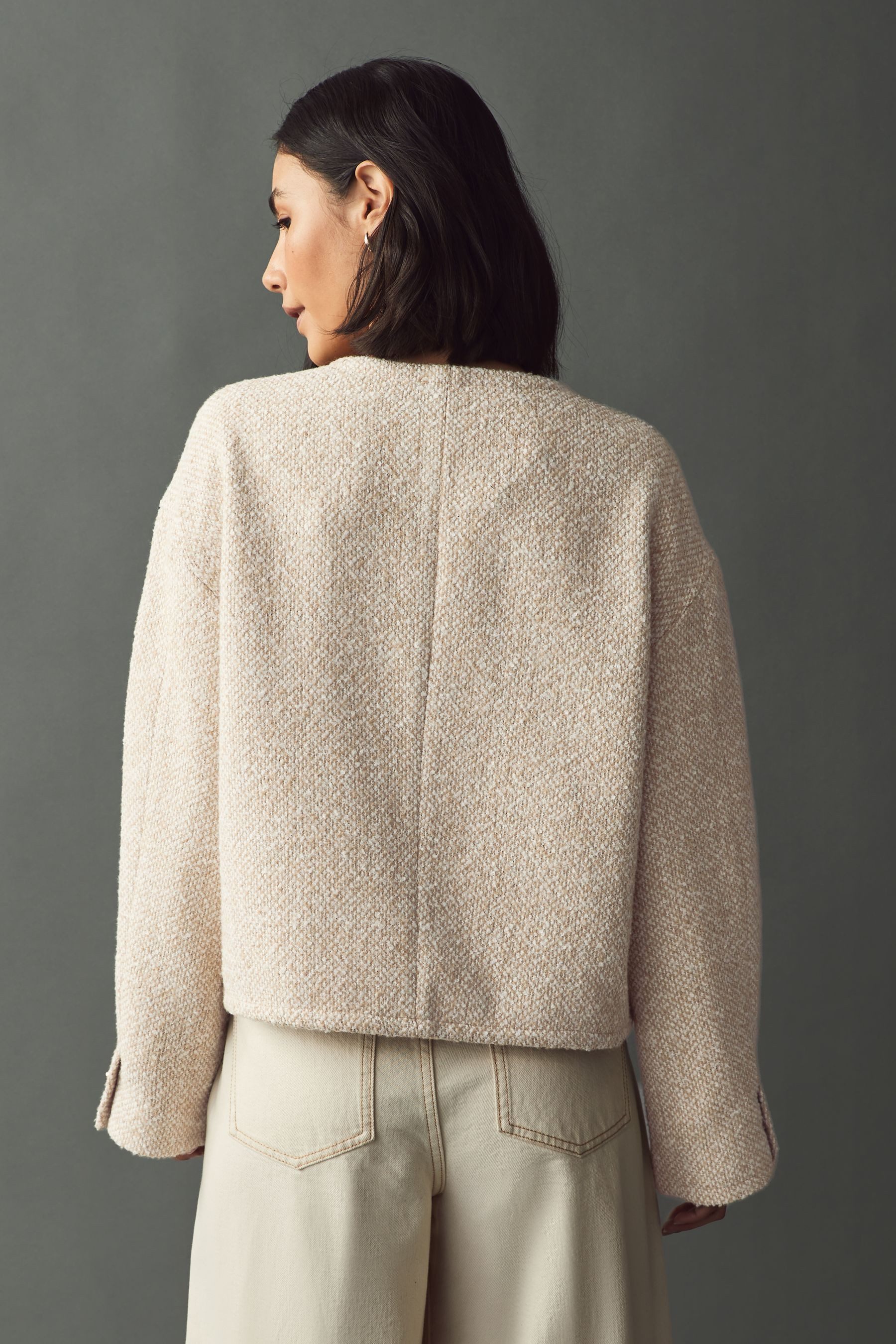 Next Bouclèjacke Kragenlose Bouclé-Jacke (1-St) günstig online kaufen