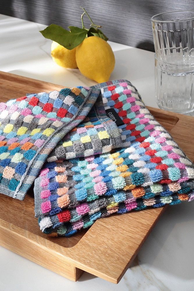 Cawö Geschirrtuch Confetti Karo 2021 Multicolor 50 x 50 cm