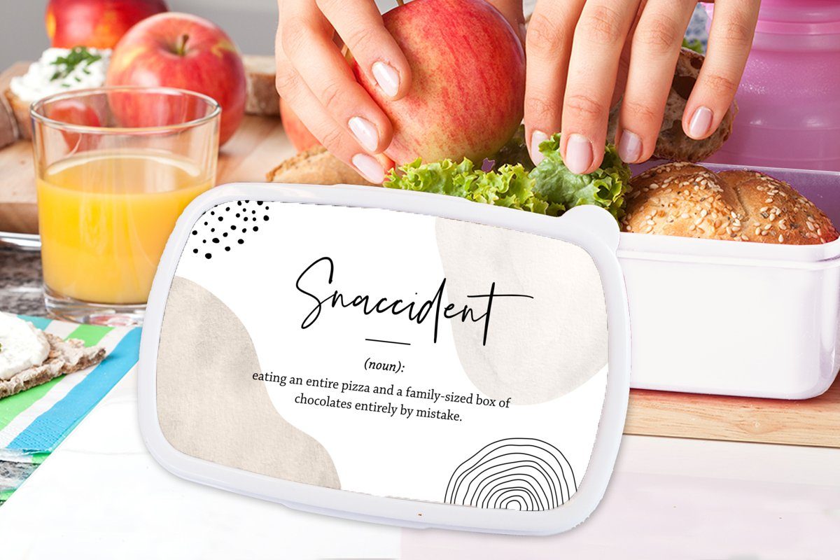 Sprichwörter Jungs Snaccident Kunststoff, MuchoWow weiß Erwachsene, - Brotdose, - - Mädchen Lunchbox Zitate für (2-tlg), Kinder Wörterbuch für und Snaccident, und Brotbox -