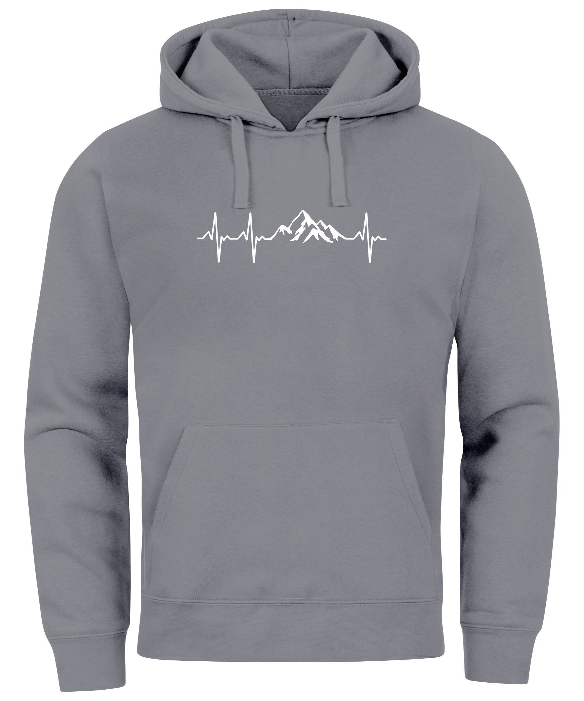 Neverless Hoodie Hoodie Herren Print Wandern Berge Herzschlag Outdoor Aufdr günstig online kaufen