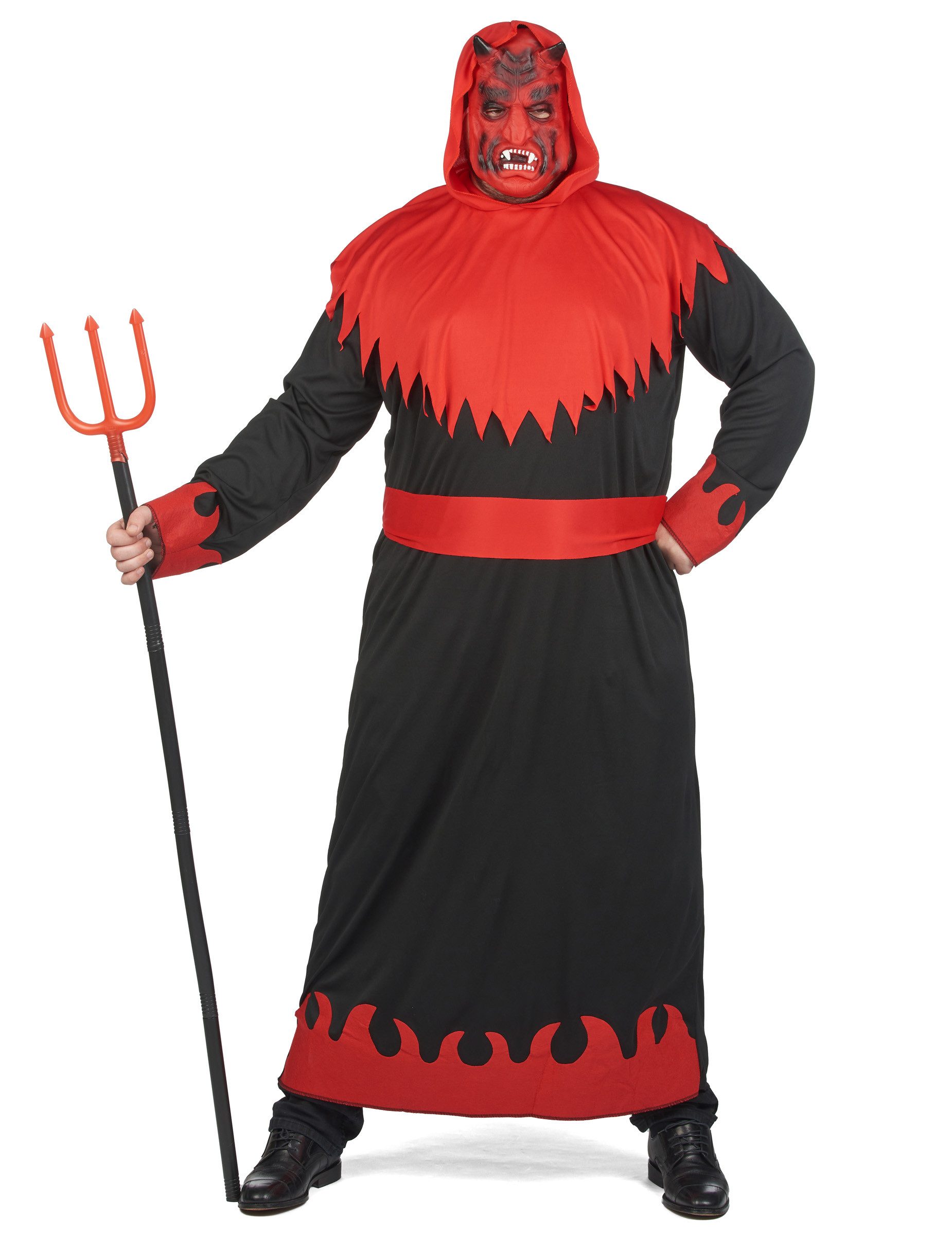 JADEO Monster-Kostüm Plus Size Teufel-Kostüm für Erwachsene 4-teilig schwarz-rot