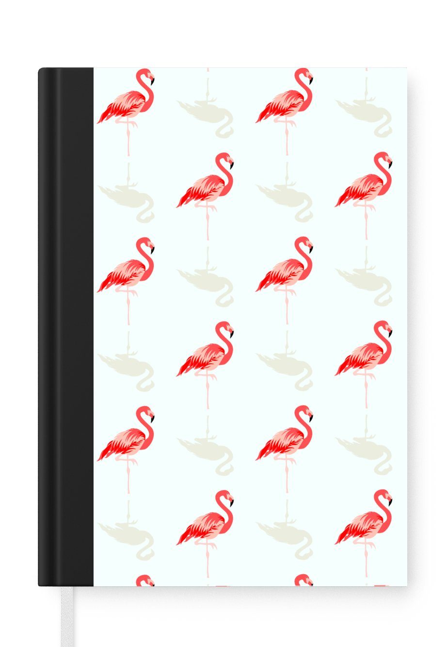 MuchoWow Notizbuch Flamingo - Tiere - Muster, Journal, Merkzettel, Tagebuch, Notizheft, A5, 98 Seiten, Haushaltsbuch