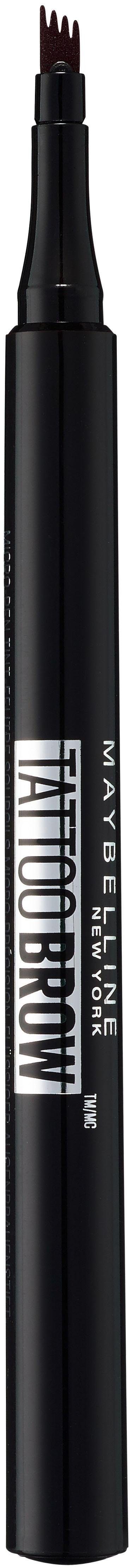 MAYBELLINE NEW feiner Medium mit YORK Applikator-Spitze, Tattoo 120 Augen-Make-Up super Brown Brow, Augenbrauen-Stift Nr