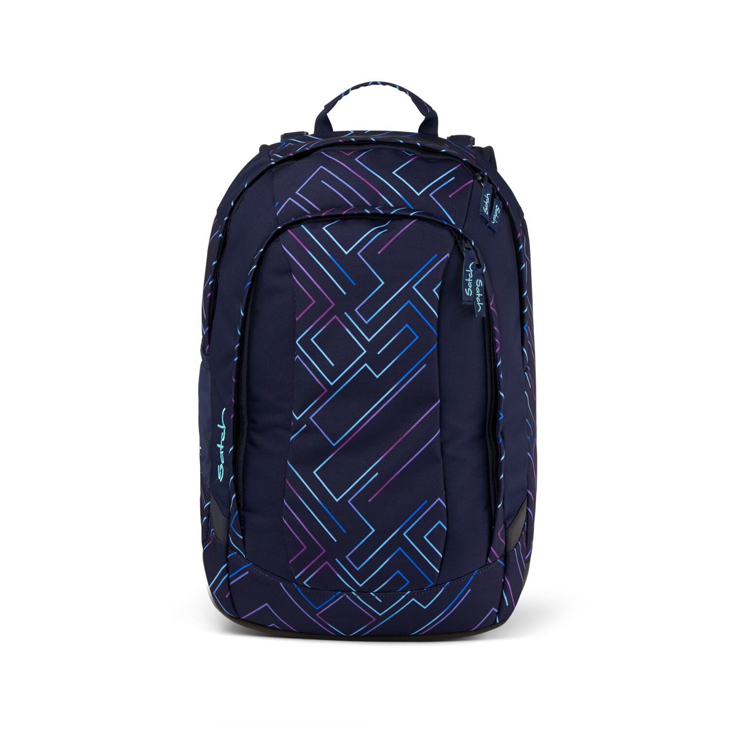 Satch Schulranzen Schulrucksack AIR Purple Laser, Kollektion 23/24 (1 Stück), Laptop-Fach, Your-Size-System, Schulranzen