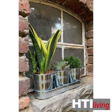 HTI-Living Blumenkasten Pflanz-Set Cornwall (1 St), Blumenkübel Zinktopf Blumenkasten