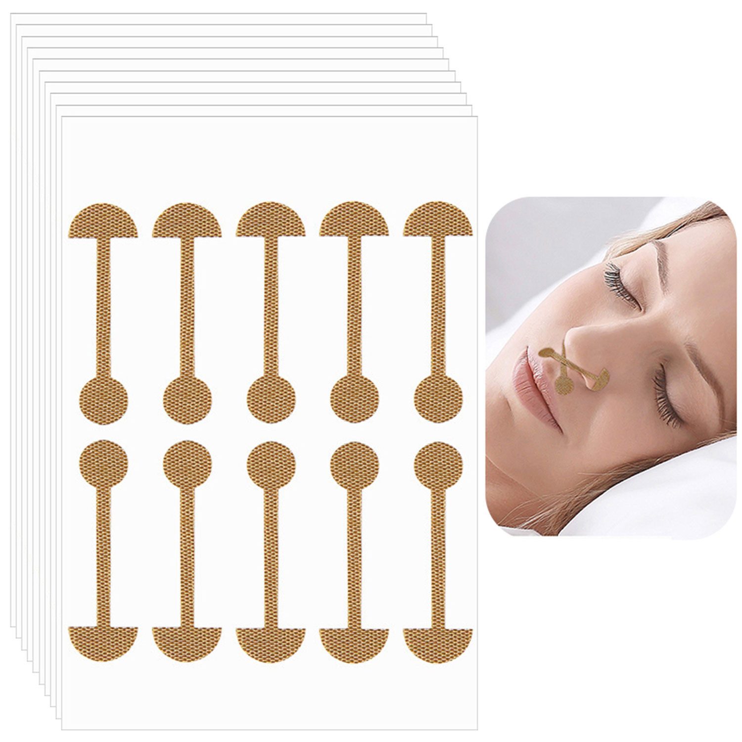 Refttenw Nasenpflaster Weiche Elastische Nasenstrips Konturierung Orthopädische Nasenstreifen (100 St)