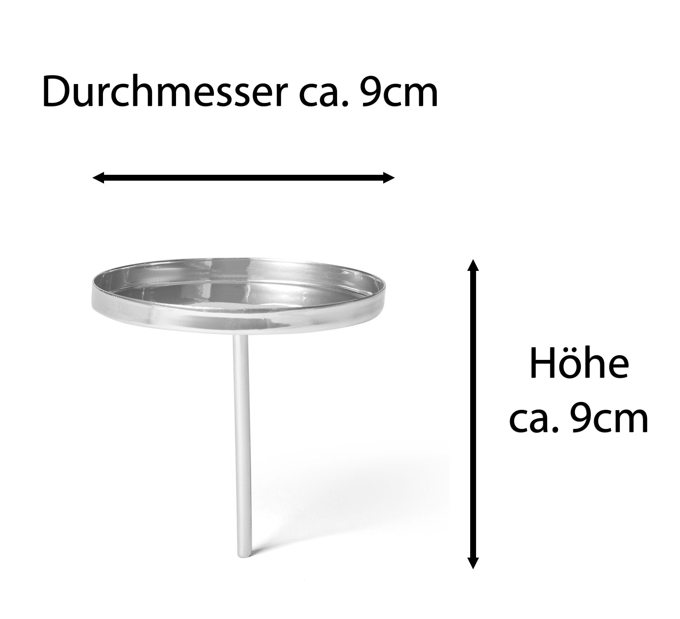 8x Kerzenständer Novaliv Kerzenpicks - ohne Ja Silber Dorn cm ohne Kerzenpicks (Spar-Set, 9 Dorn Flach - 8 Silber St., Silber),