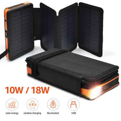 7Magic Solar Powerbank 26800 mAh (5 V), PD18W + 10W Kabellose Ladegeräte, mit Taschenlampe für Outdoor Camping