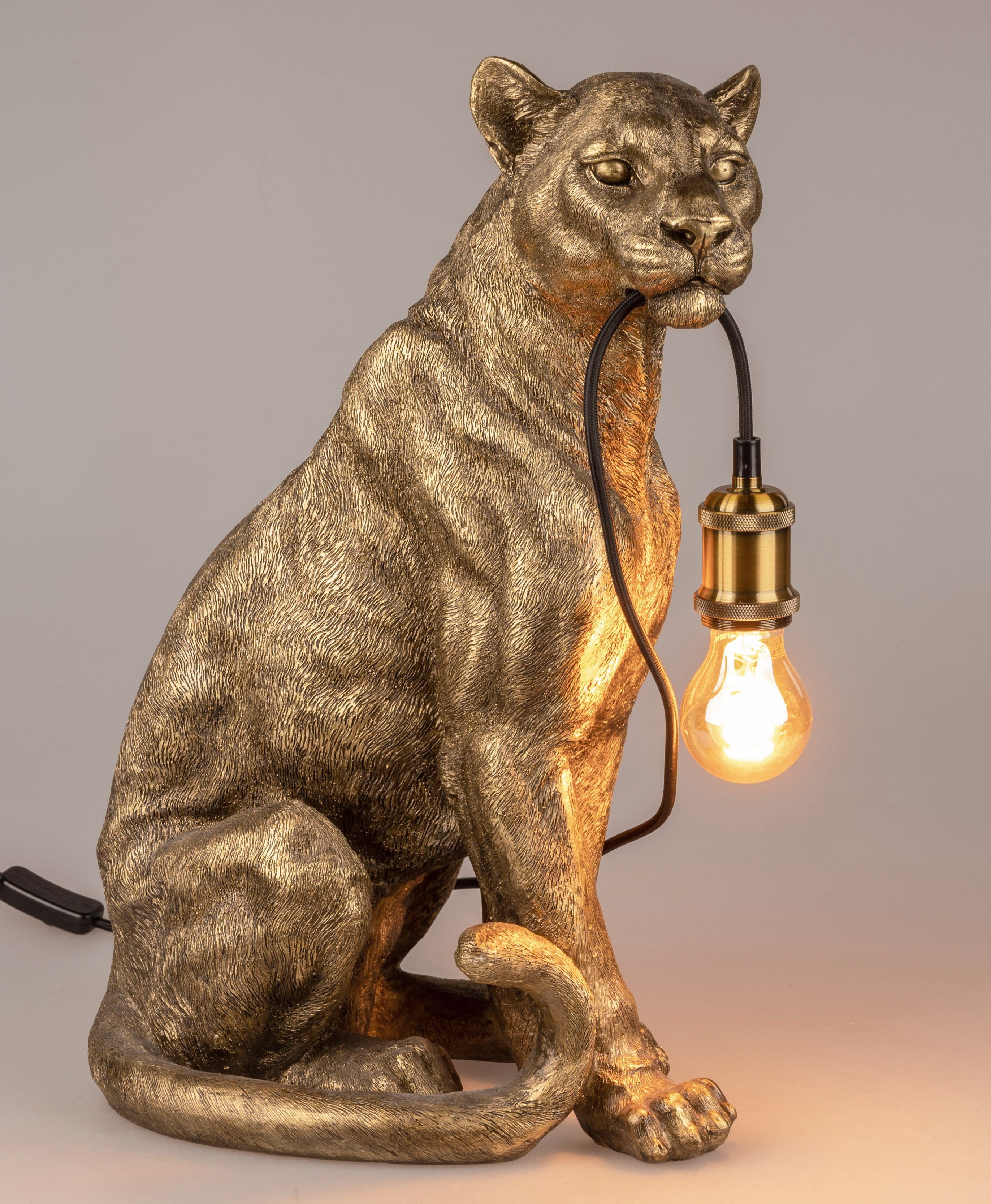 formano Nachttischlampe Katze, Farbe: Gold, Motiv: günstig online kaufen