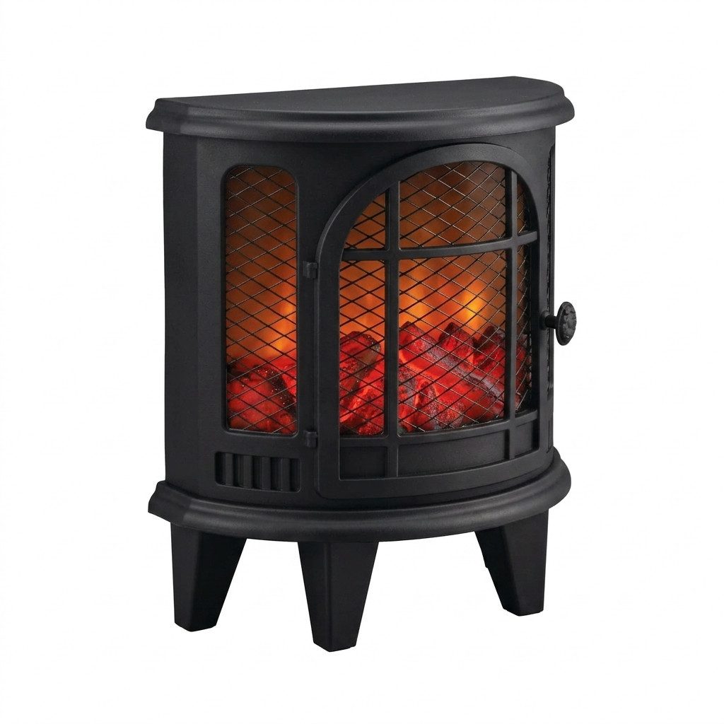 Home-trends24.de LED-Dekofigur LED Kaminofen Flammeneffekt Kamin Deko Winter 32 cm