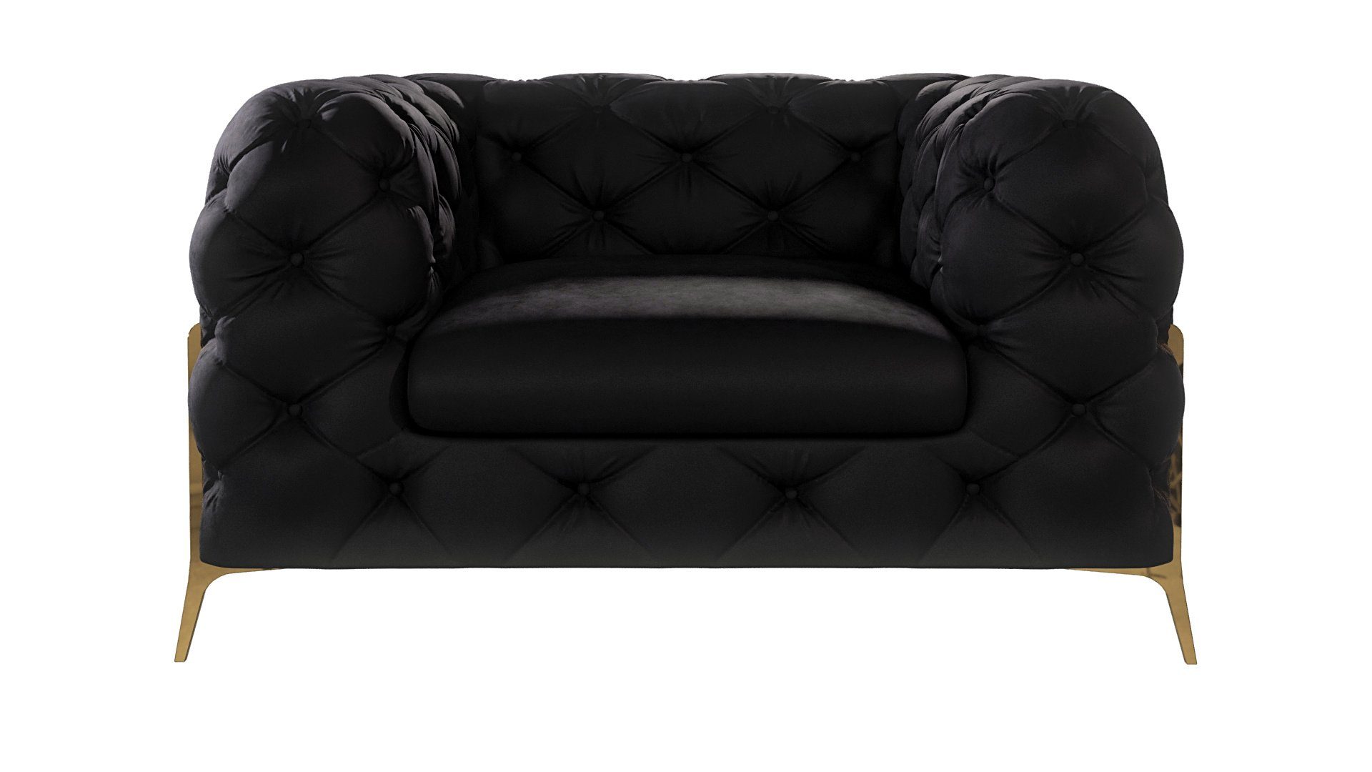 S-Style Möbel Polstergarnitur Ashley 3+2+1, Chesterfield mit Goldenen Metal günstig online kaufen